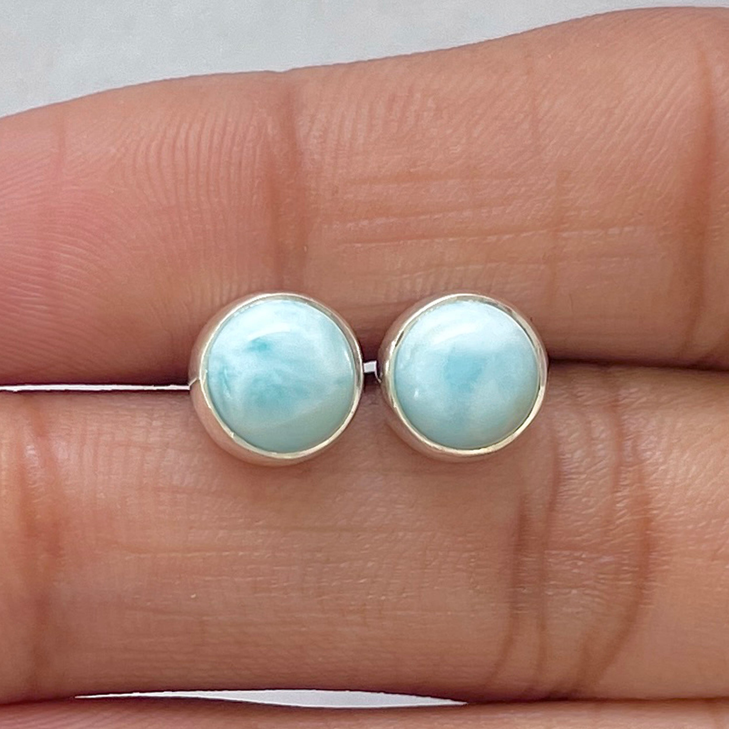 Larimar Stud Earring-(LAR-E-2803.)