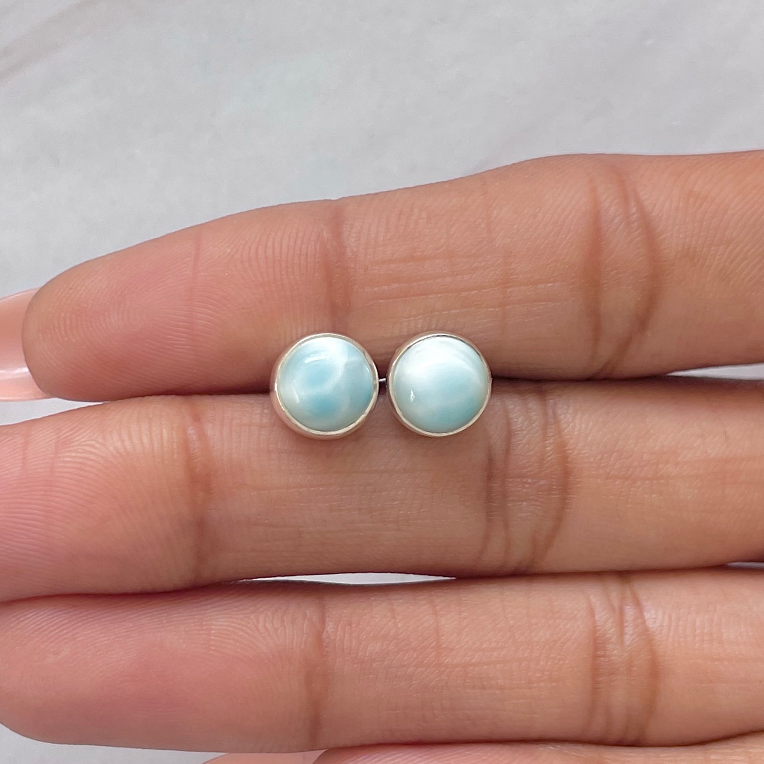 Larimar Stud Earring-(LAR-E-2804.)