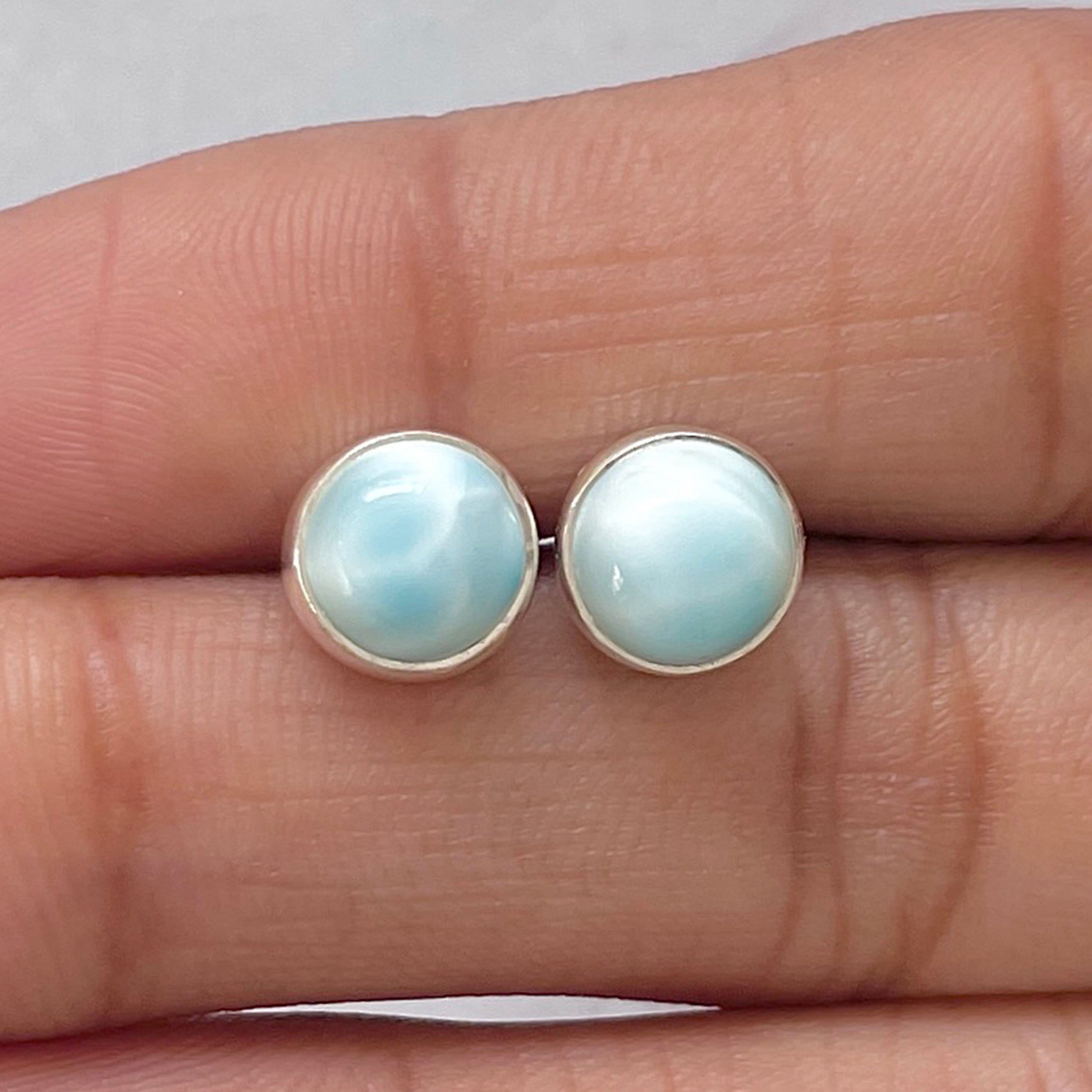 Larimar Stud Earring-(LAR-E-2804.)
