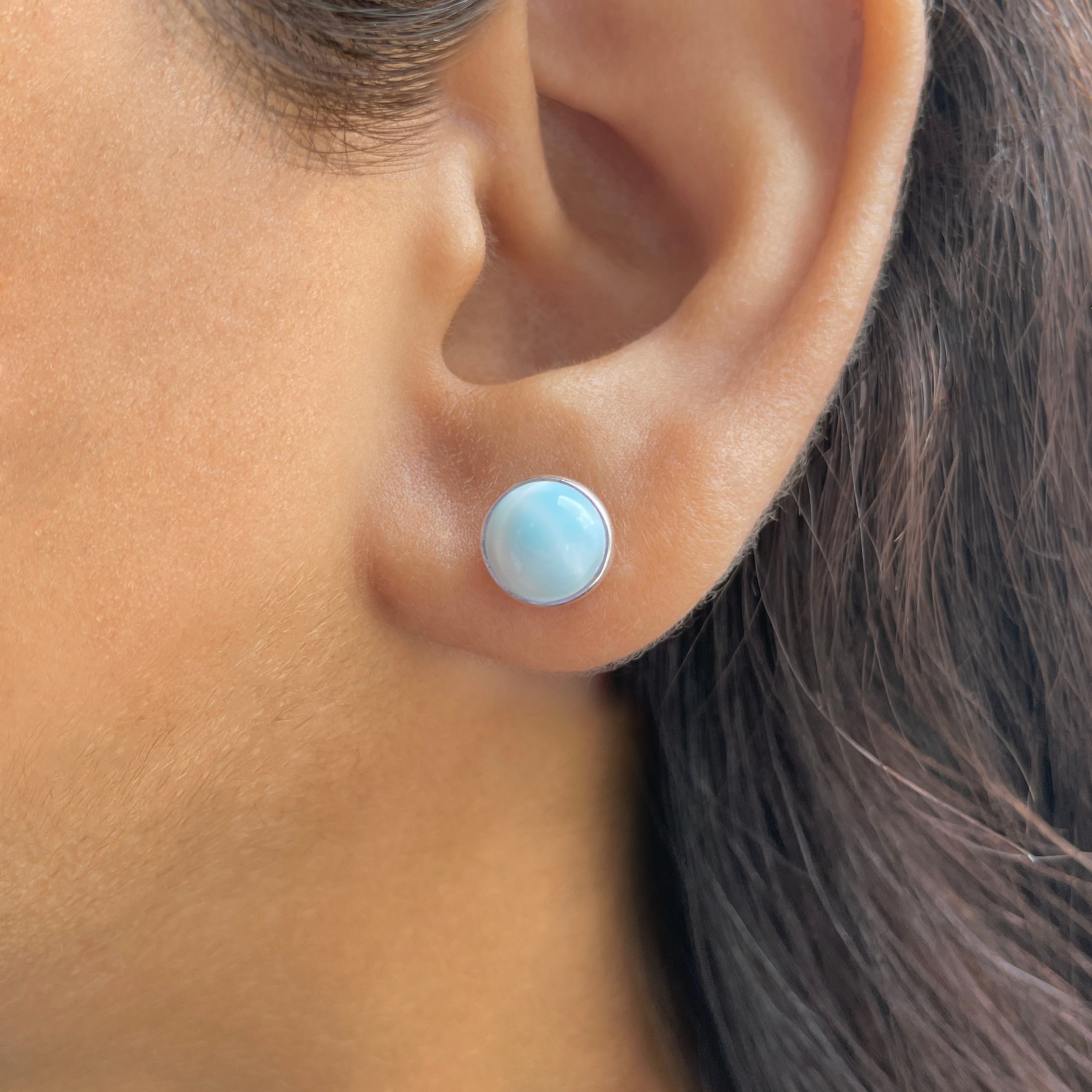Larimar Stud Earring-(LAR-E-2804.)