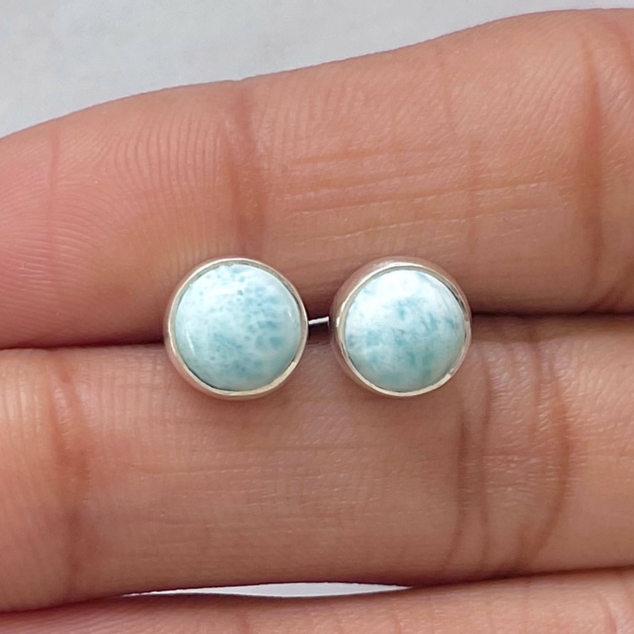 Larimar Stud Earring-(LAR-E-2805.)
