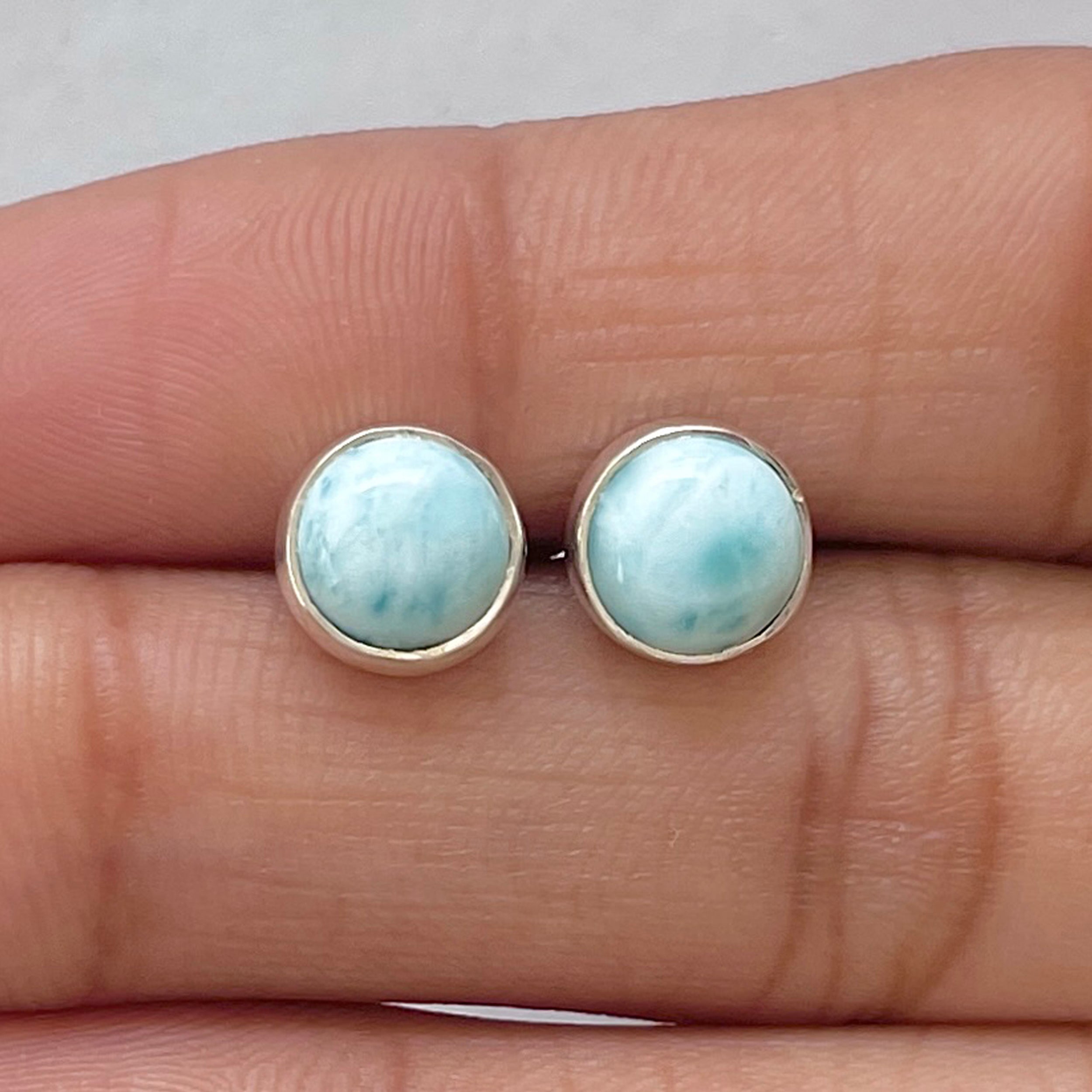 Larimar Stud Earring-(LAR-E-2806.)