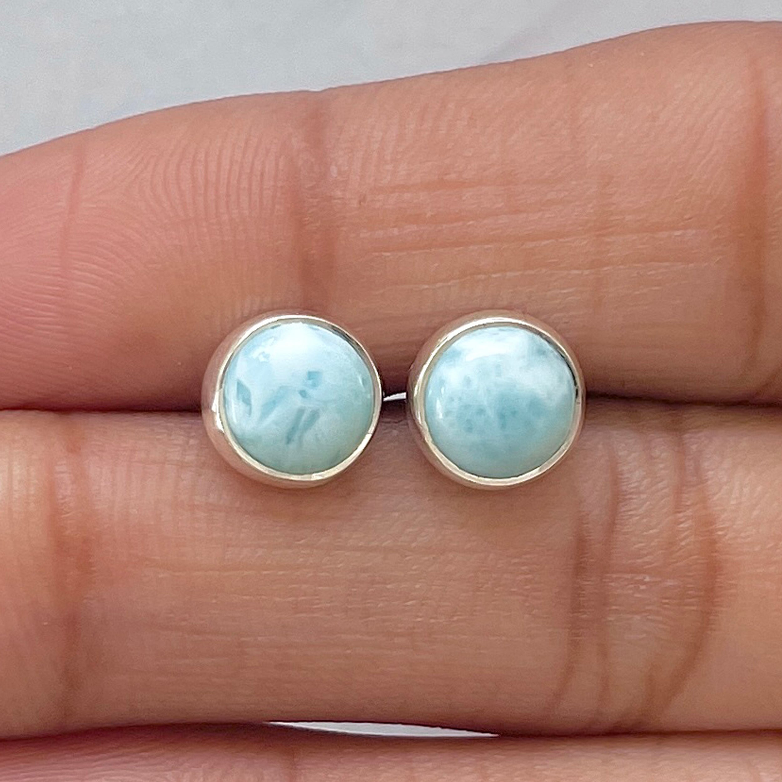 Larimar Stud Earring-(LAR-E-2807.)
