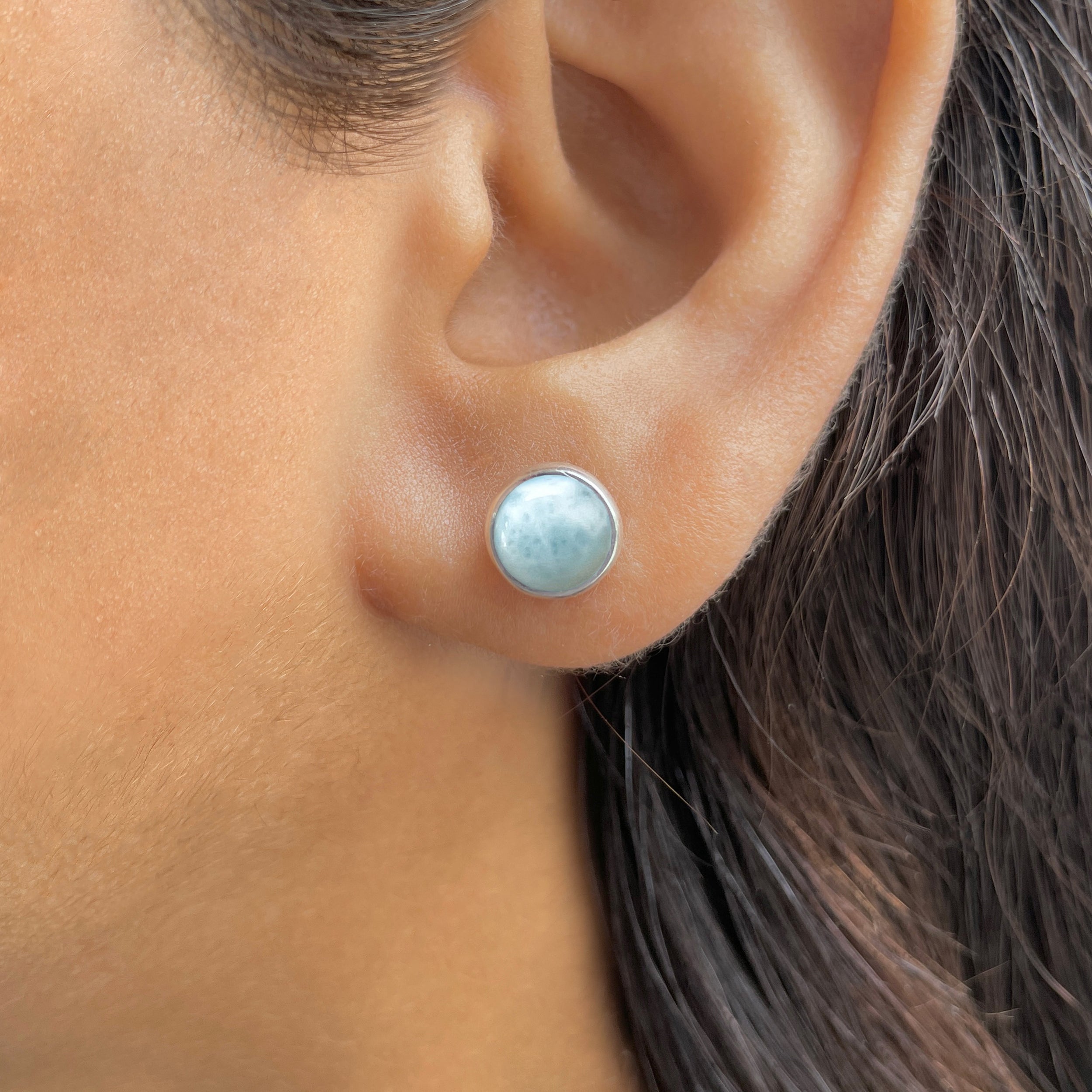 Larimar Stud Earring-(LAR-E-2807.)
