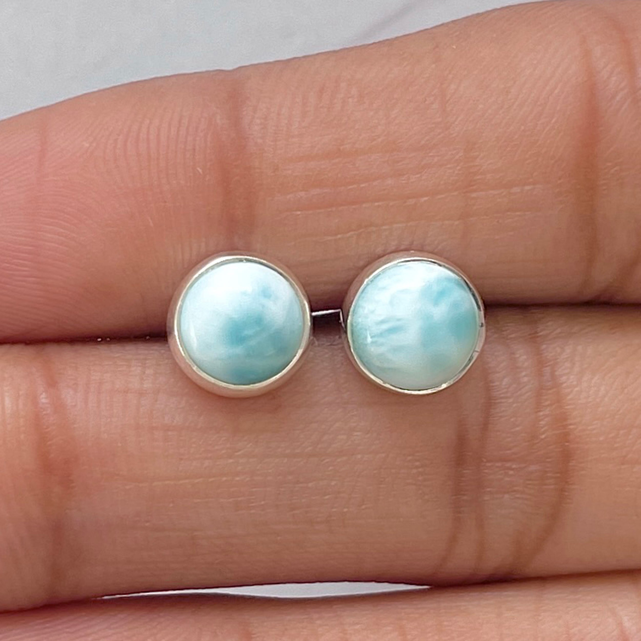Larimar Stud Earring-(LAR-E-2808.)
