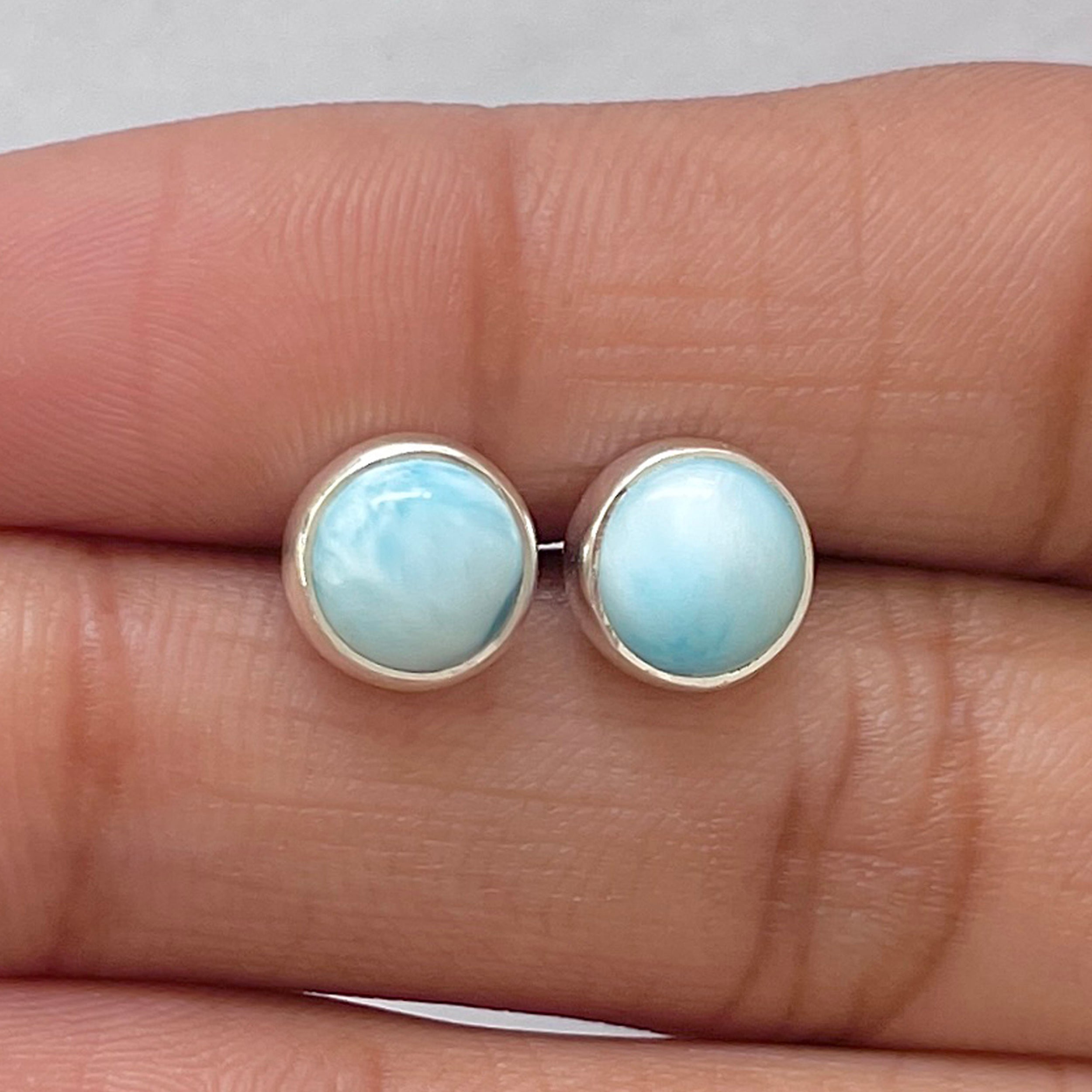 Larimar Stud Earring-(LAR-E-2809.)