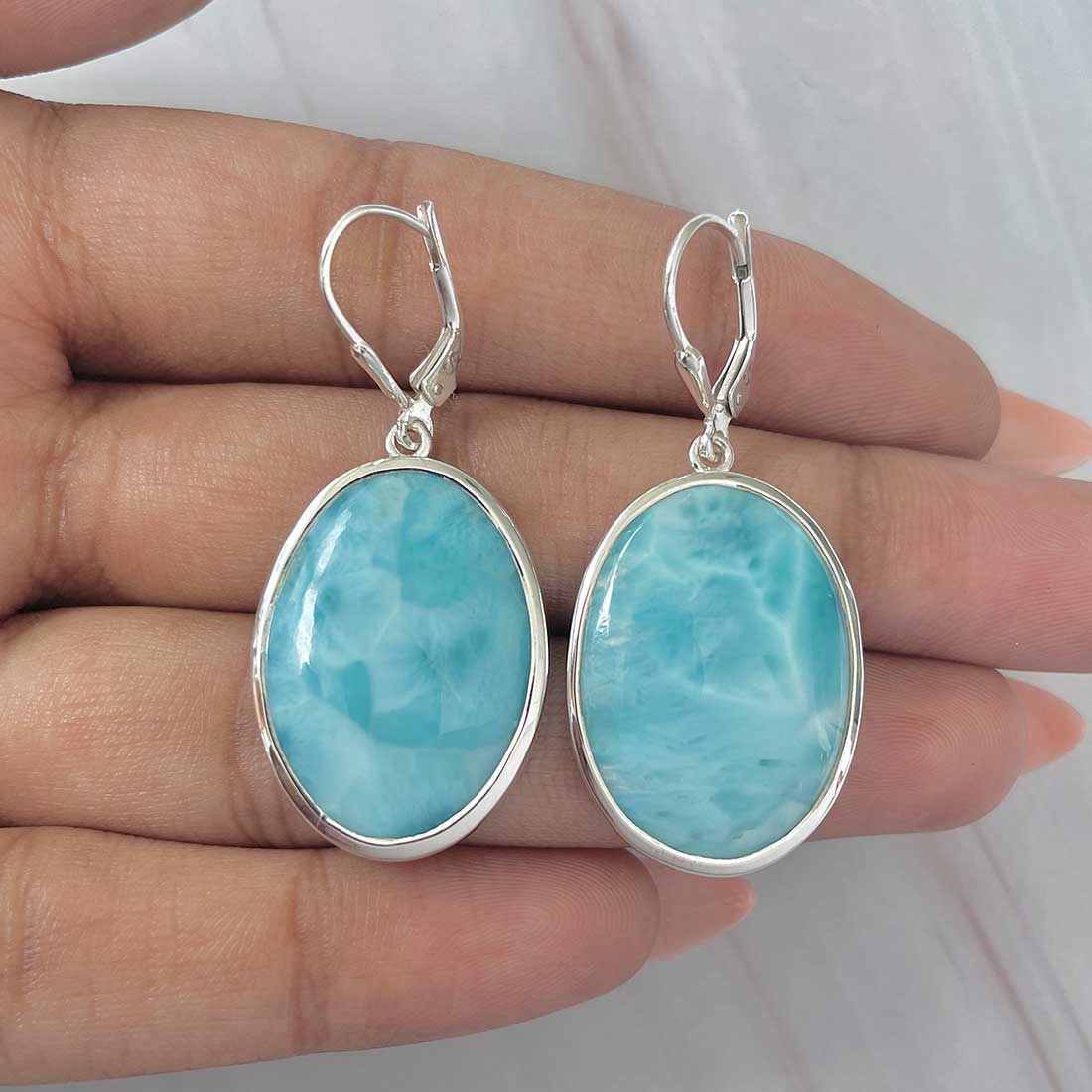 Larimar Earring-(LAR-E-281.)