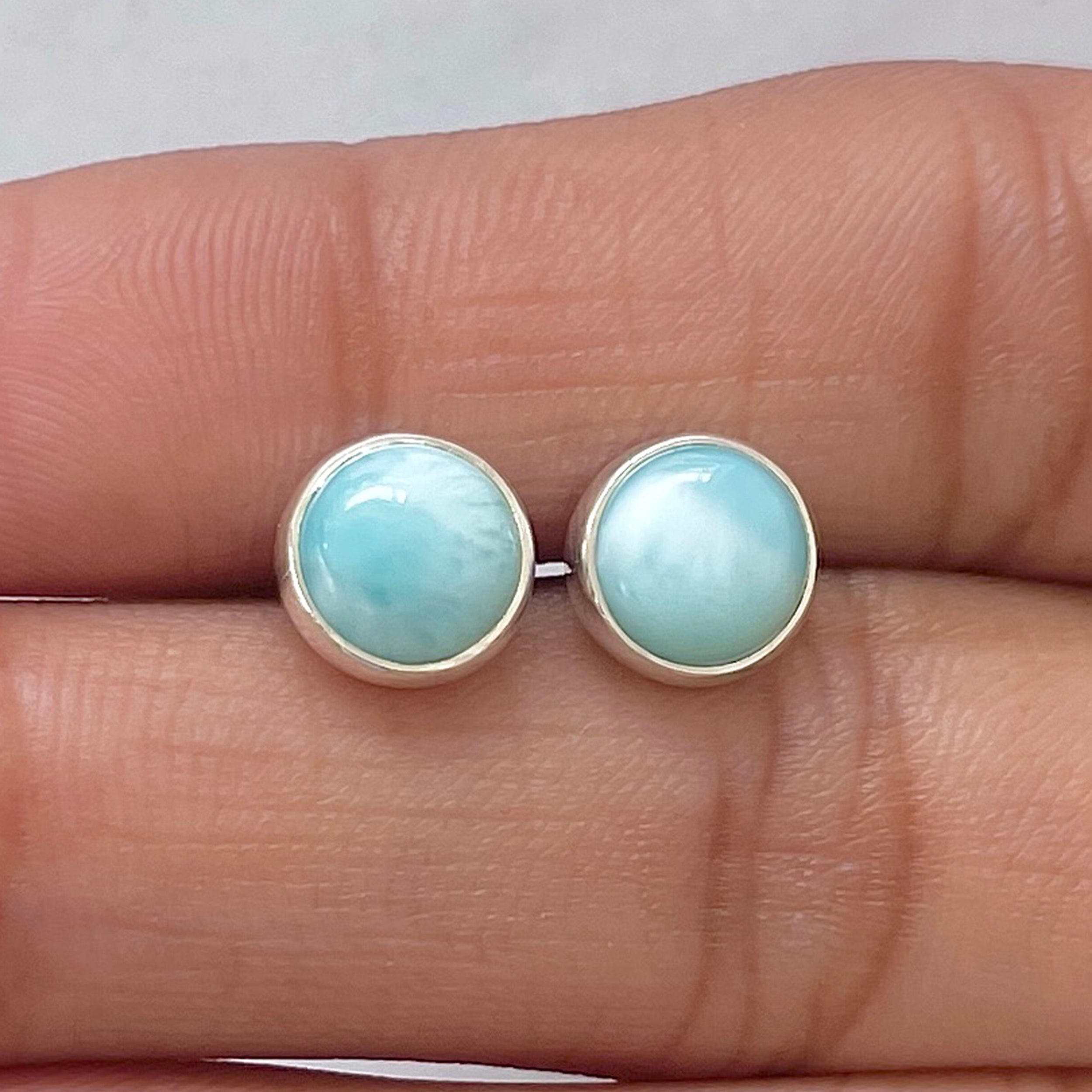 Larimar Stud Earring-(LAR-E-2810.)