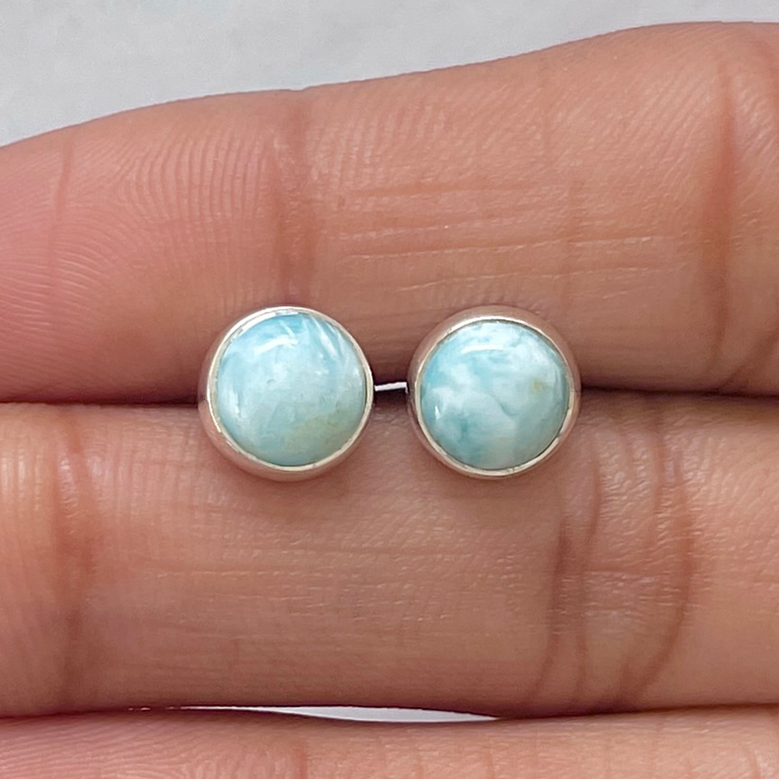Larimar Stud Earring-(LAR-E-2811.)