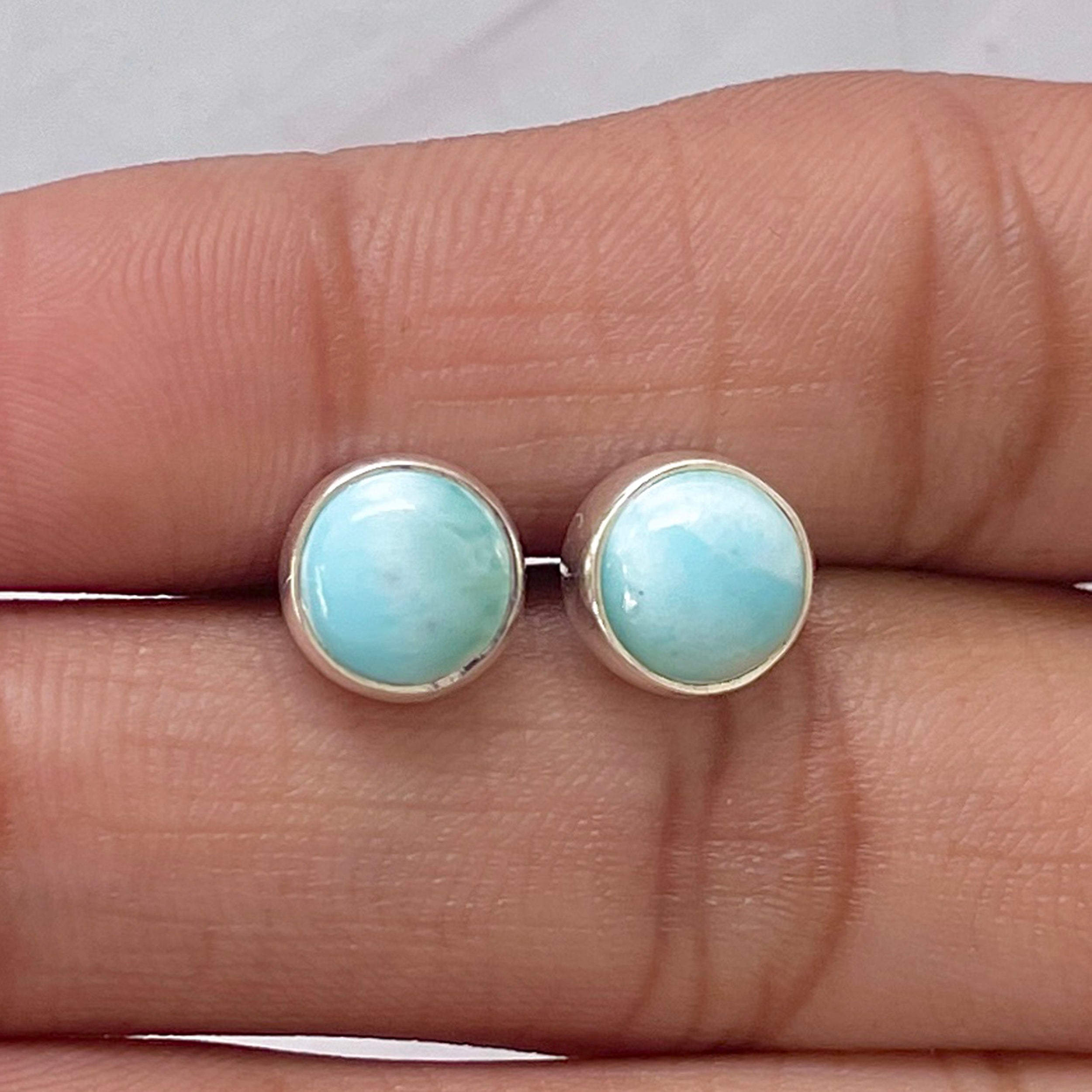 Larimar Stud Earring-(LAR-E-2812.)