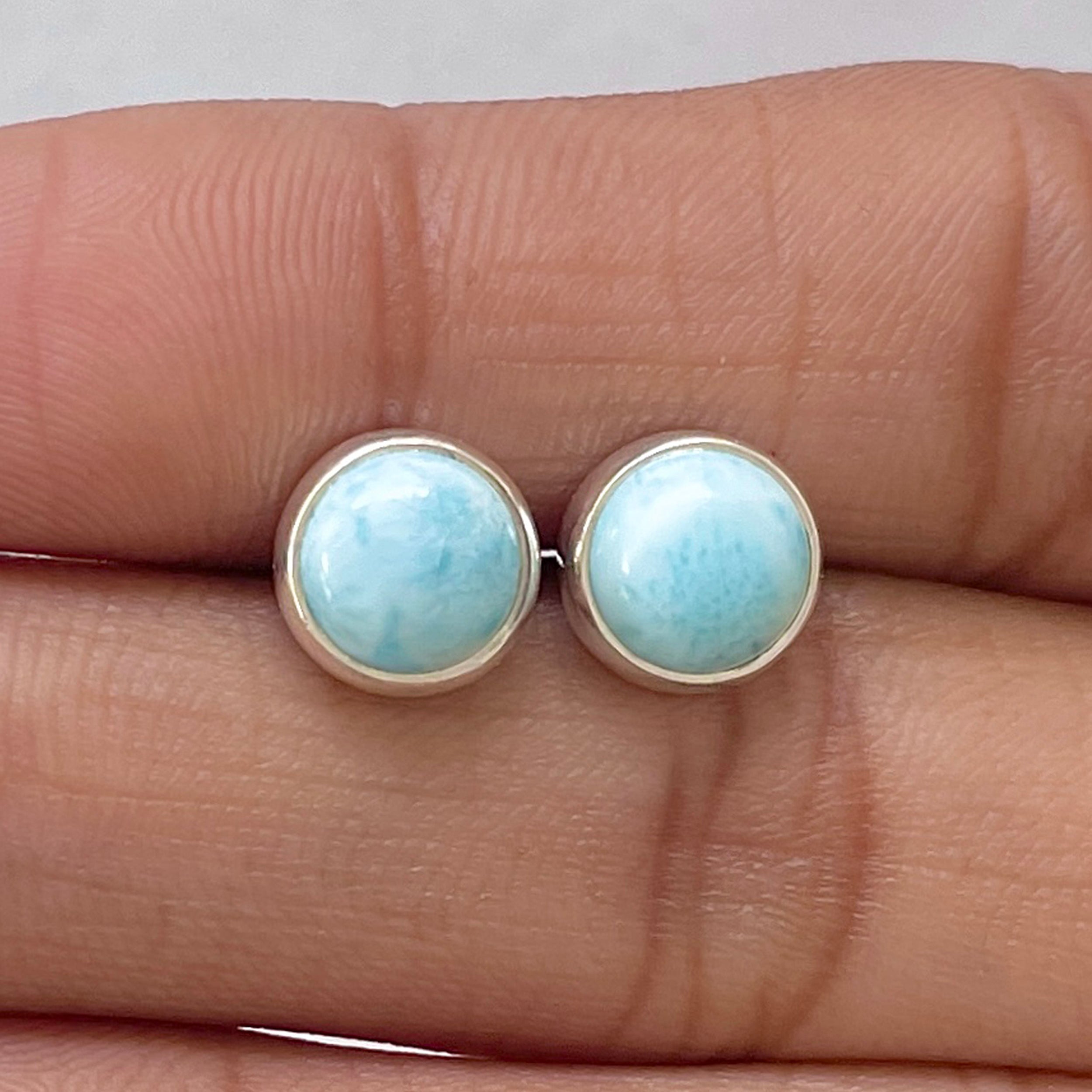 Larimar Stud Earring-(LAR-E-2813.)