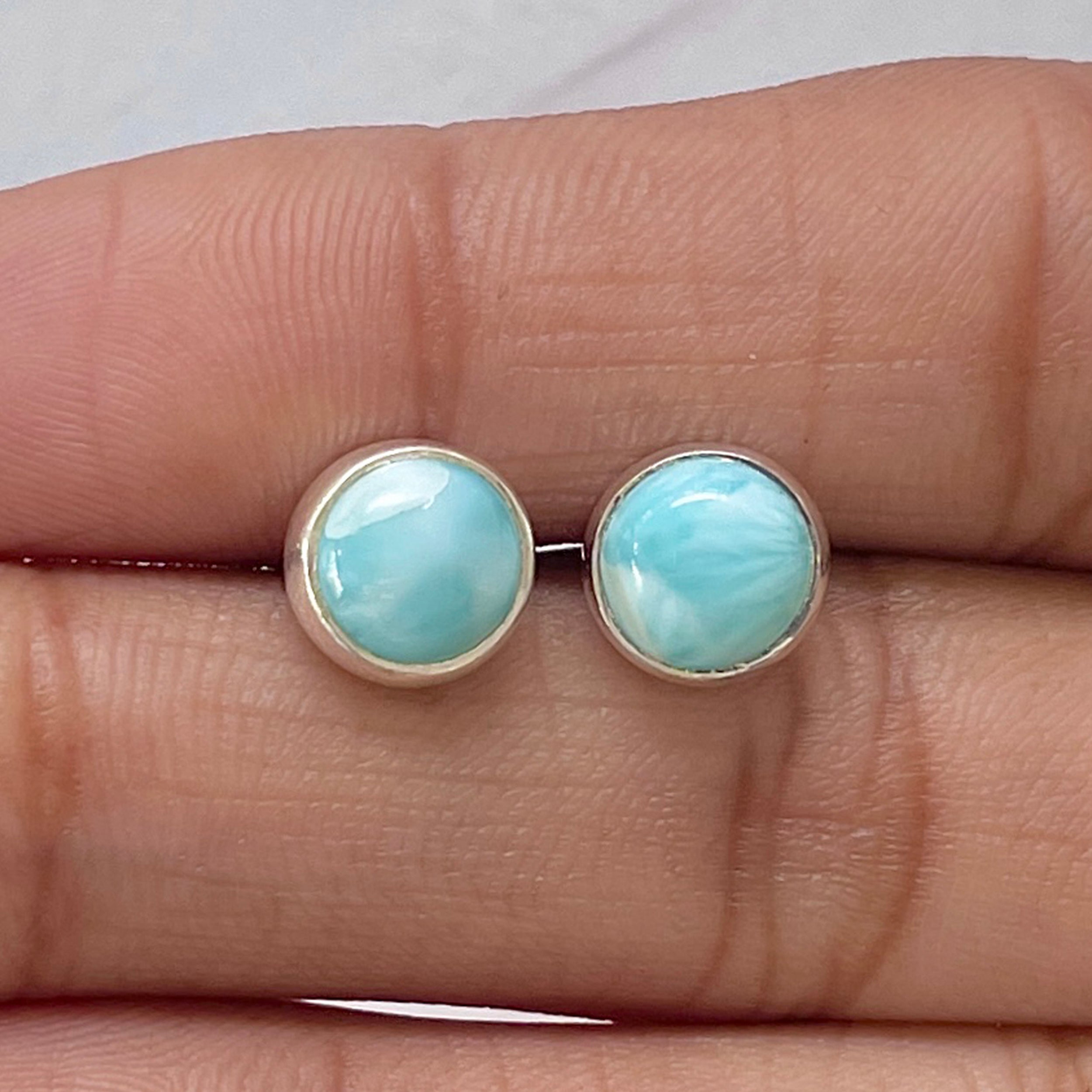Larimar Stud Earring-(LAR-E-2815.)