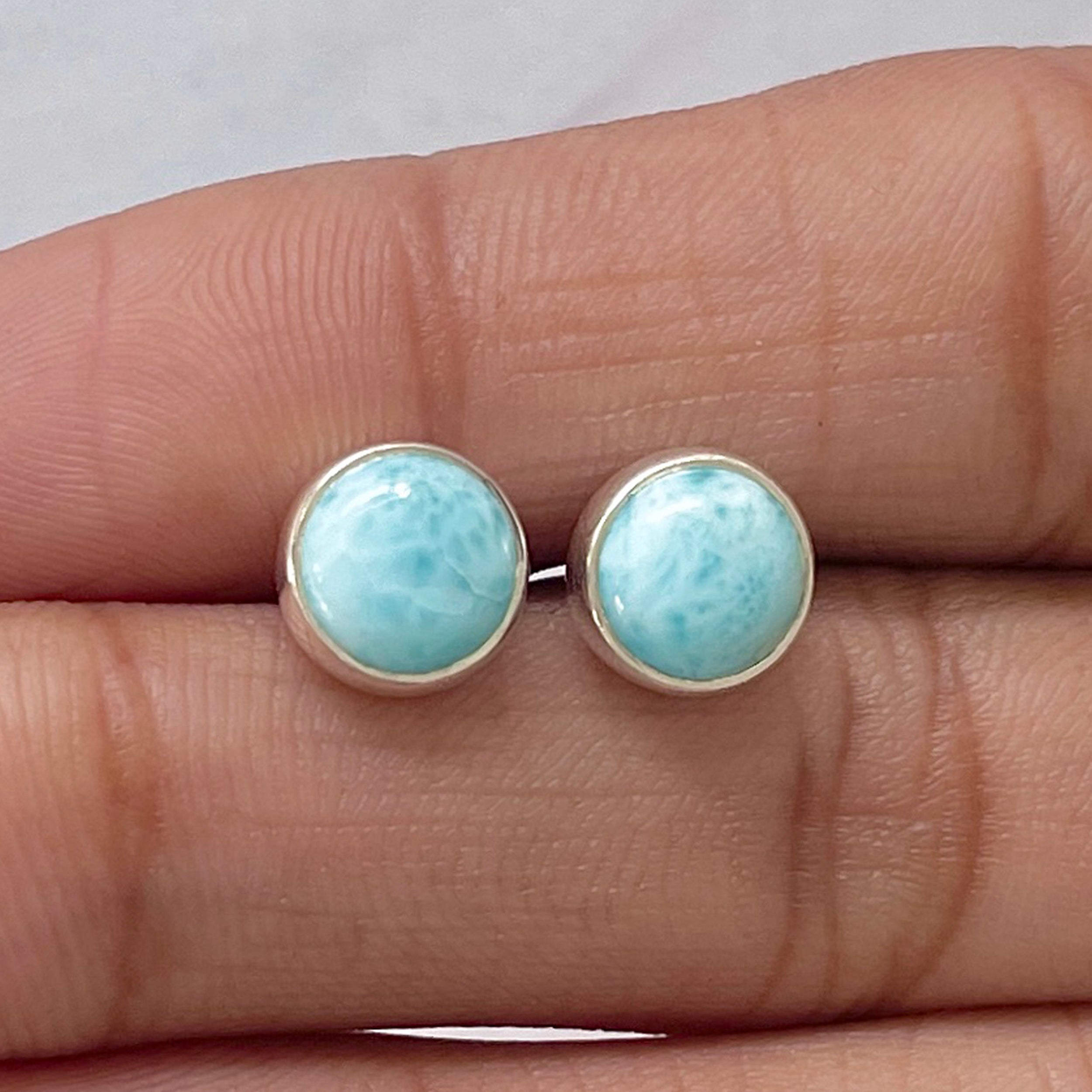 Larimar Stud Earring-(LAR-E-2816.)