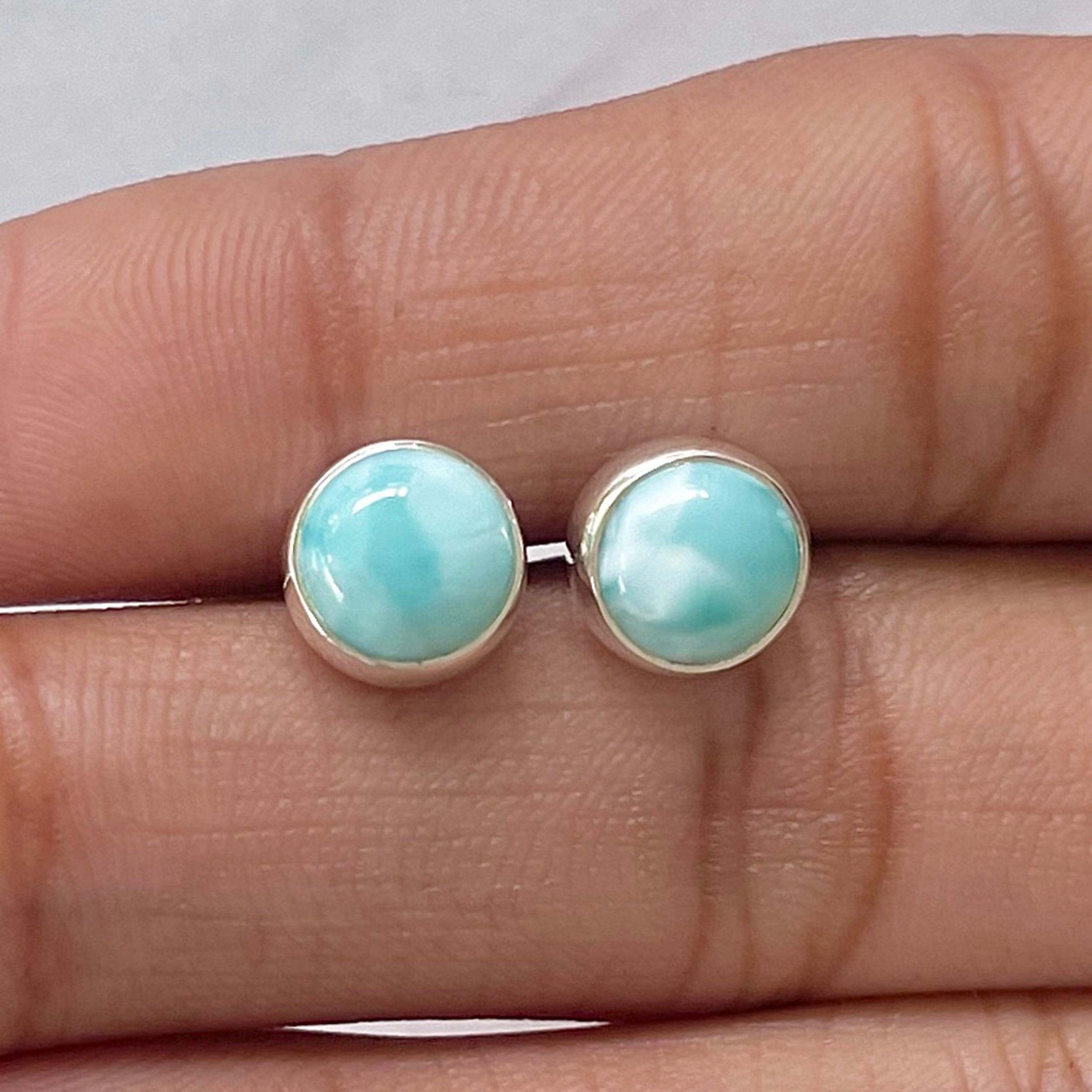 Larimar Stud Earring-(LAR-E-2817.)