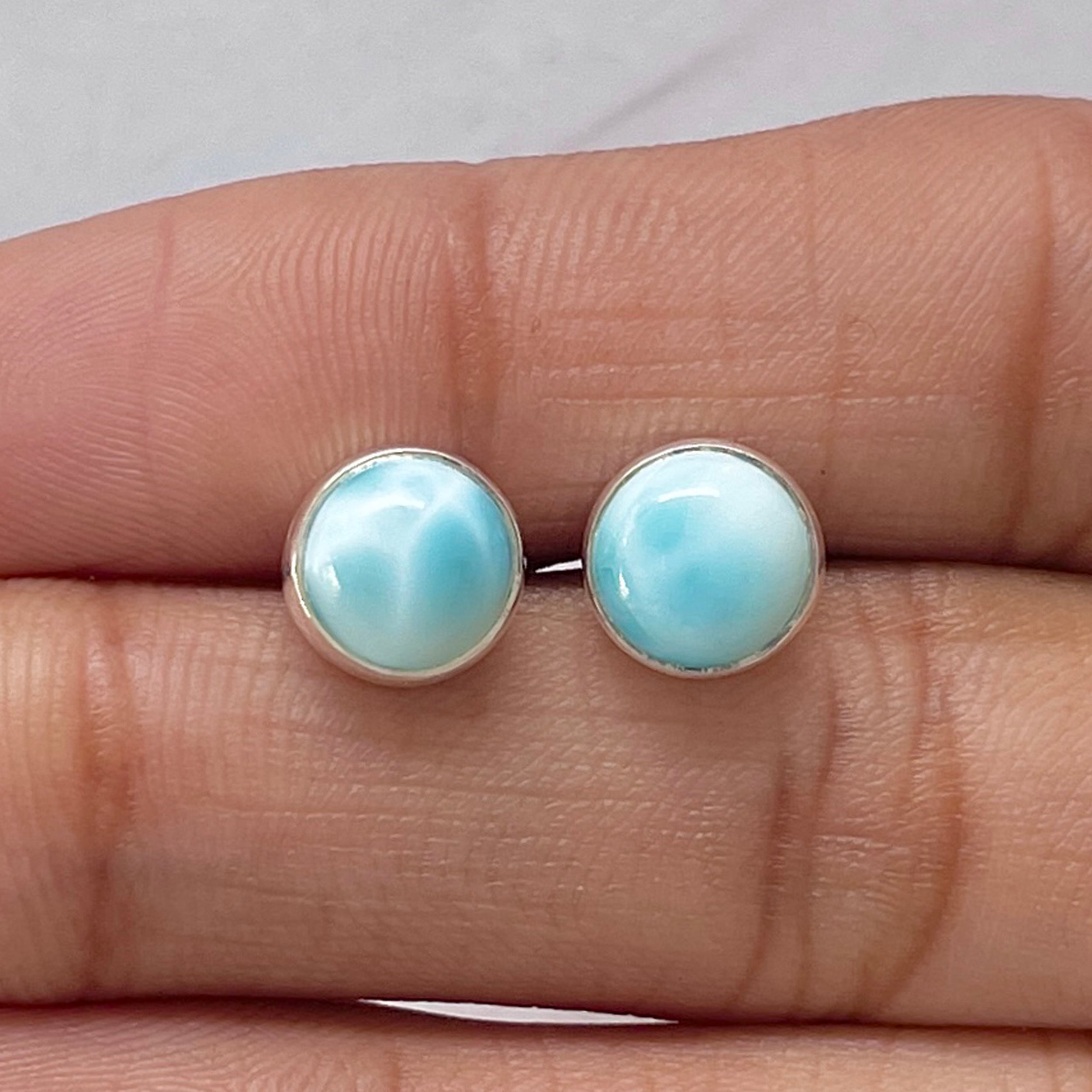Larimar Stud Earring-(LAR-E-2818.)