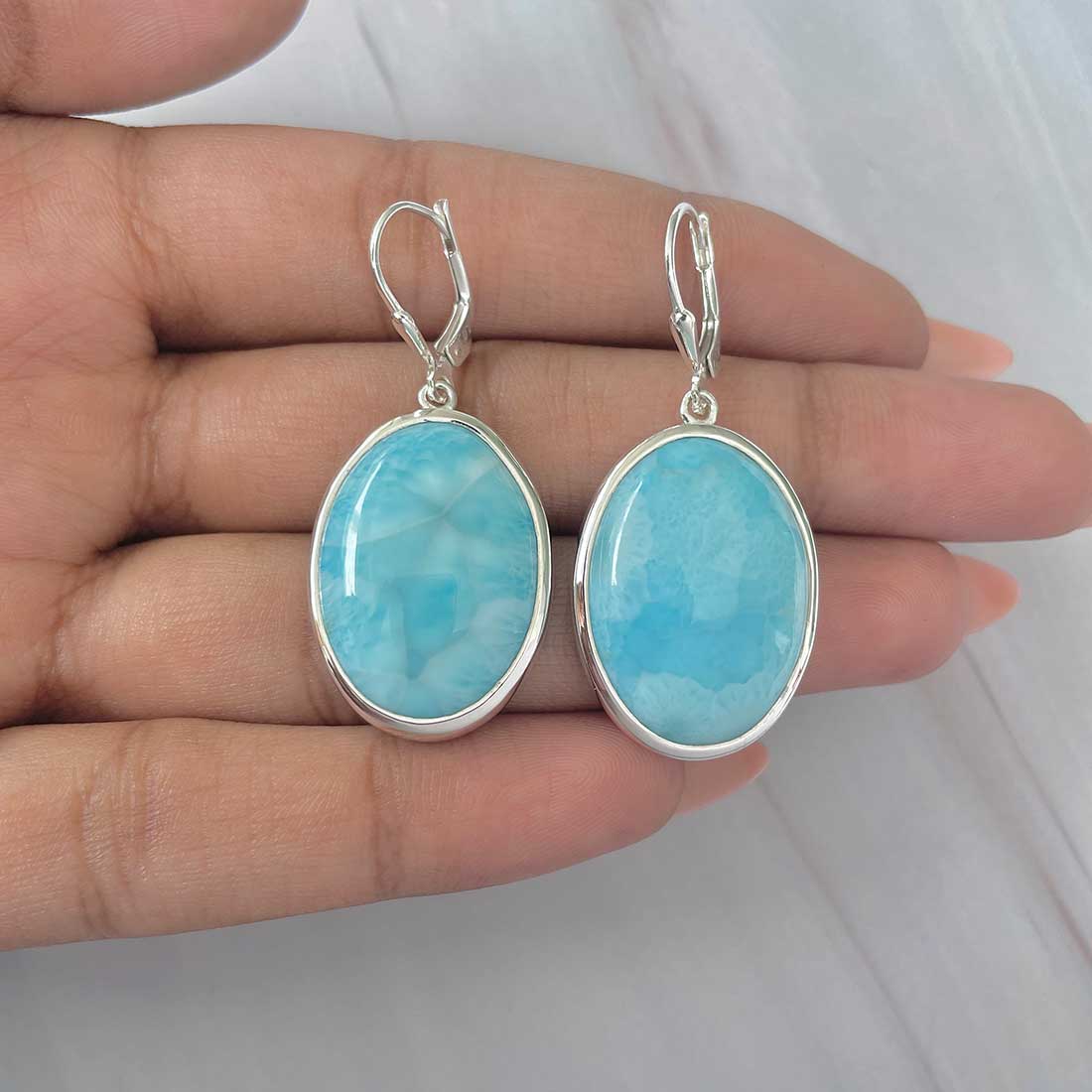 Larimar Earring-(LAR-E-282.)