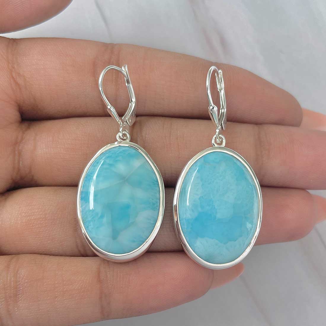 Larimar Earring-(LAR-E-282.)