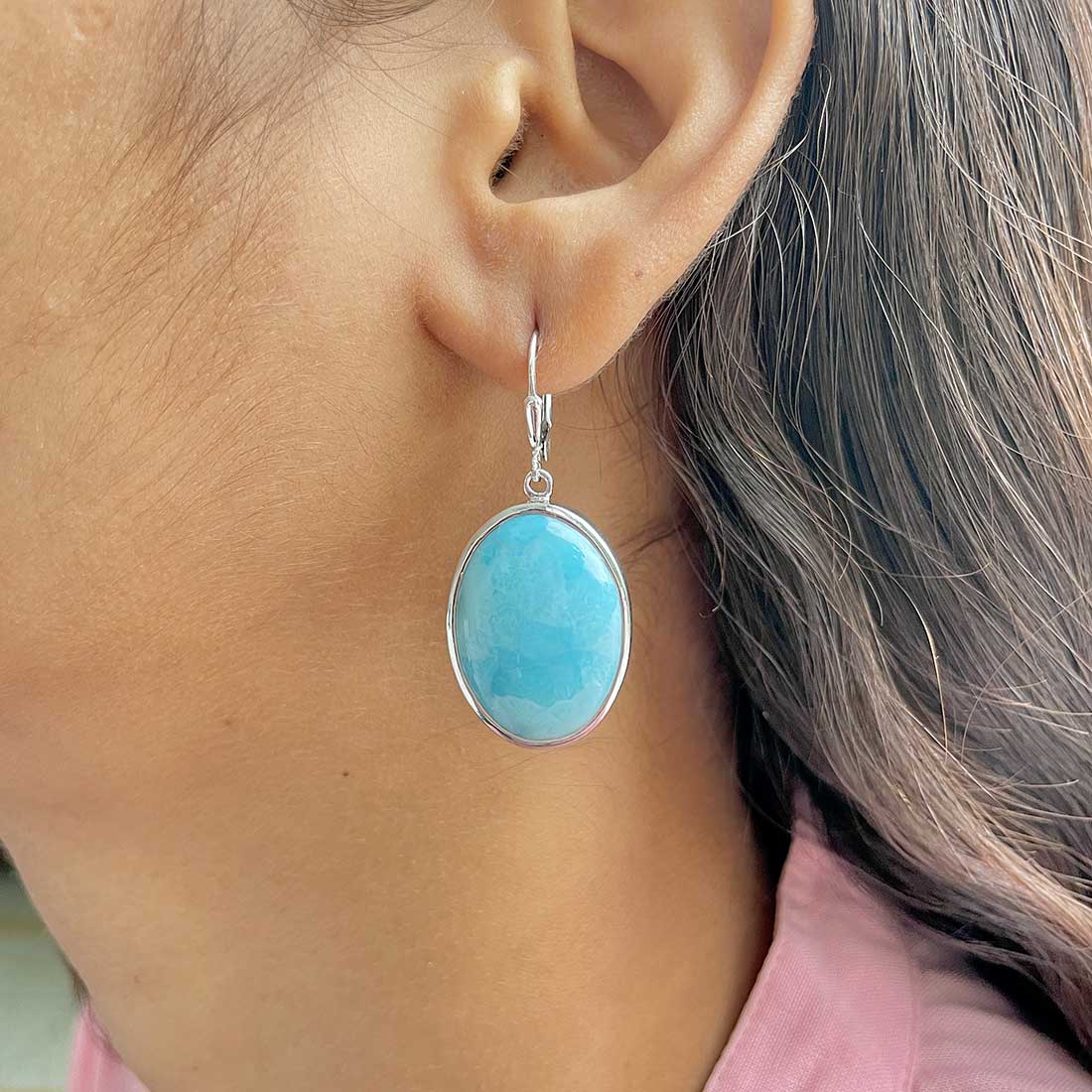 Larimar Earring-(LAR-E-282.)