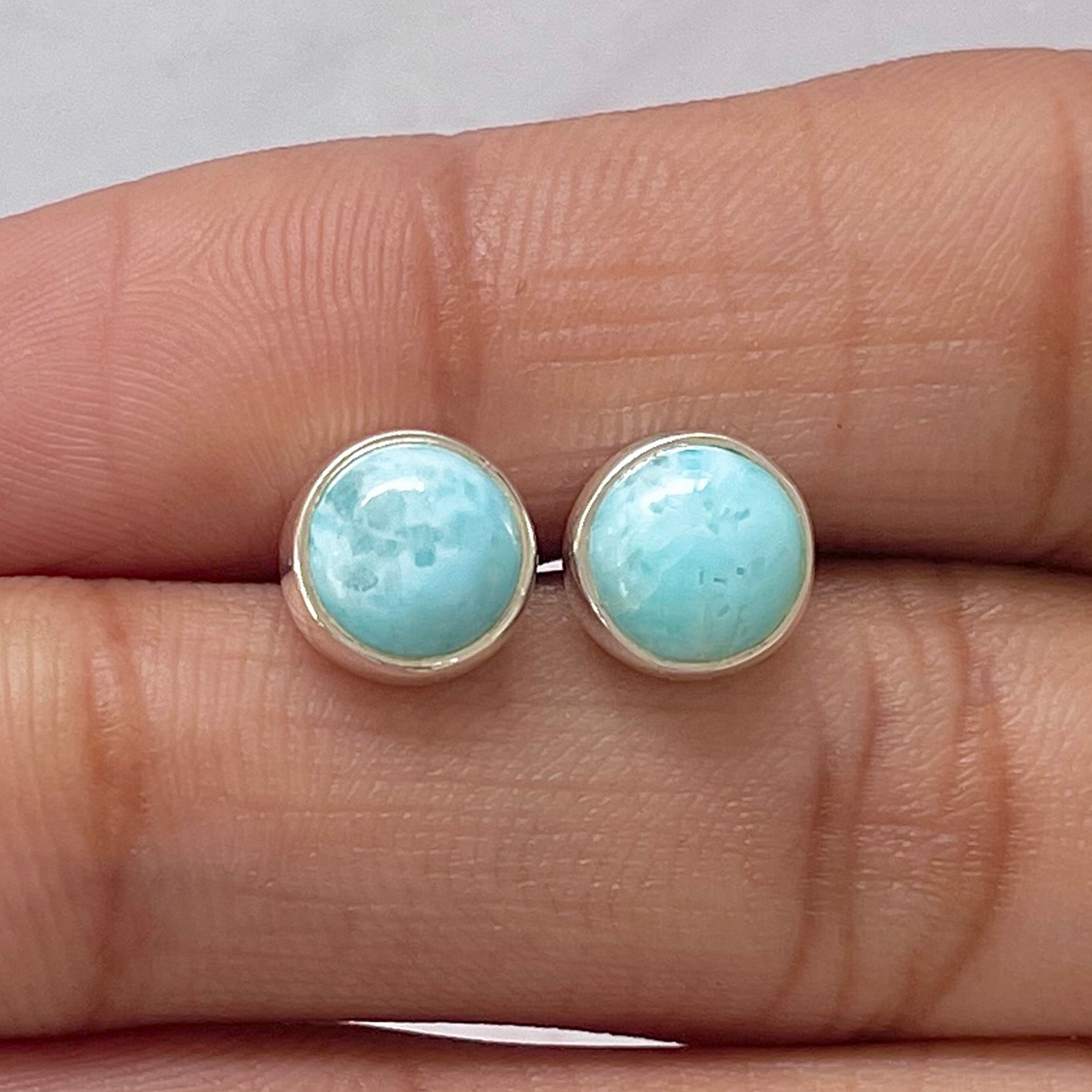 Larimar Stud Earring-(LAR-E-2820.)
