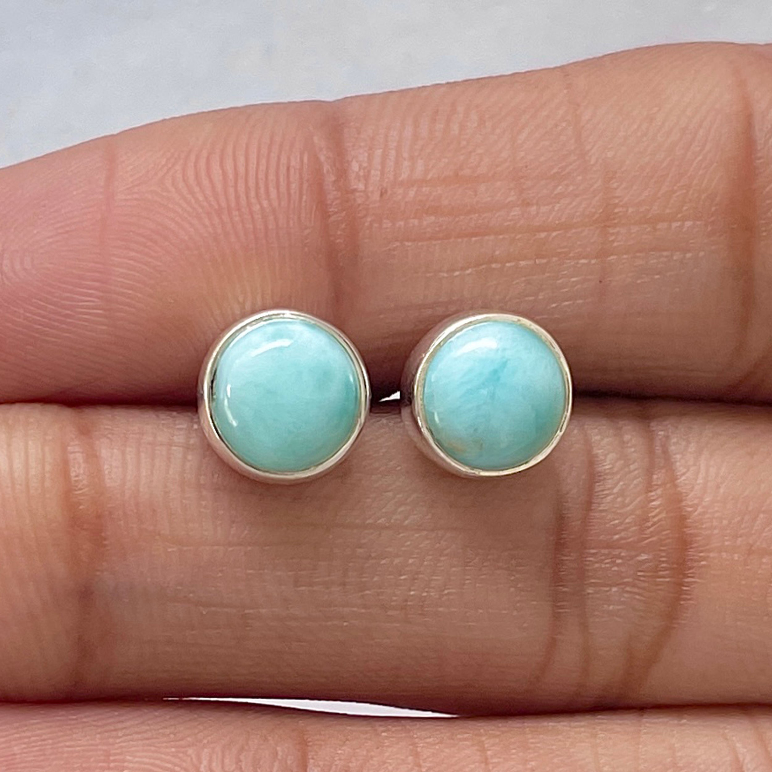 Larimar Stud Earring-(LAR-E-2821.)