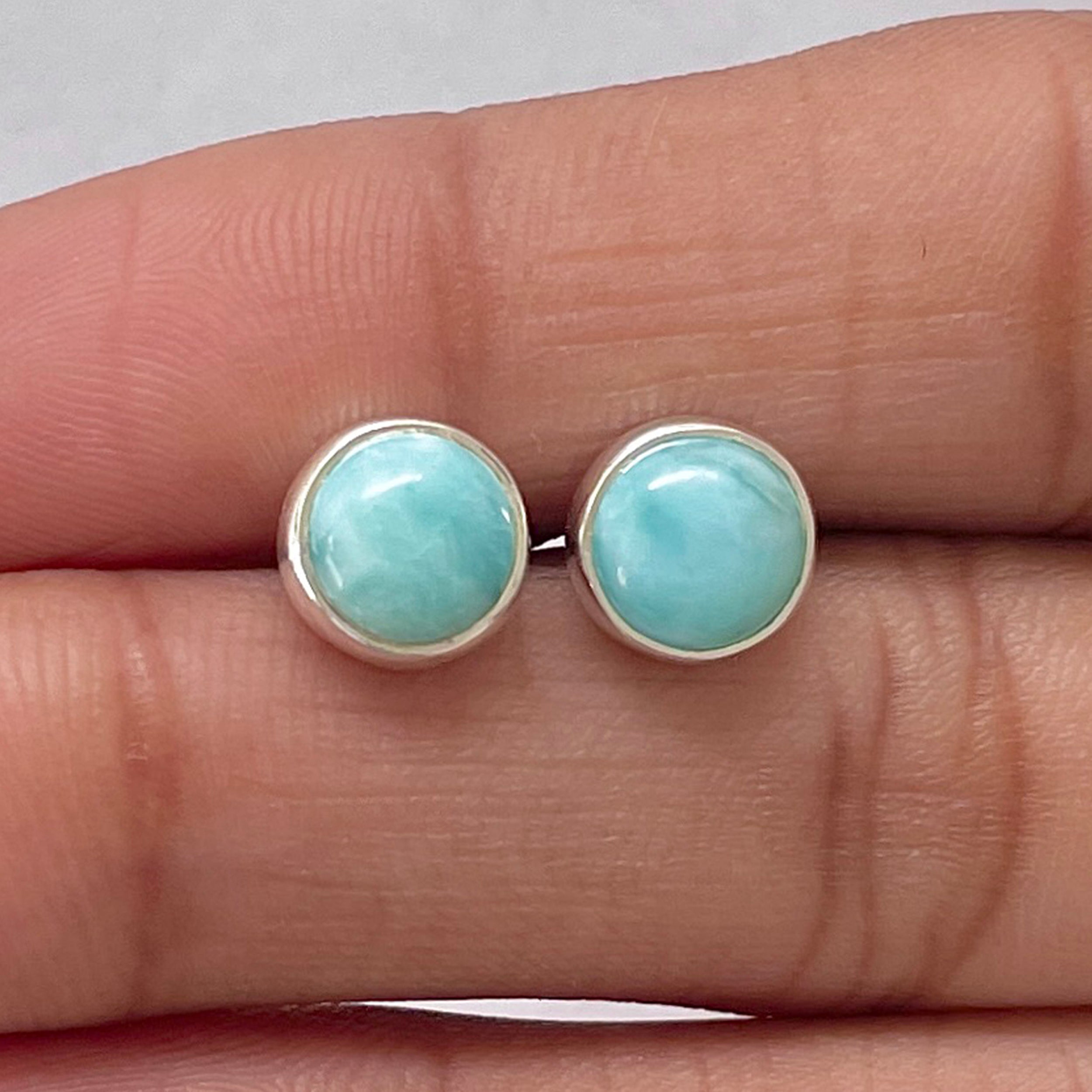 Larimar Stud Earring-(LAR-E-2822.)