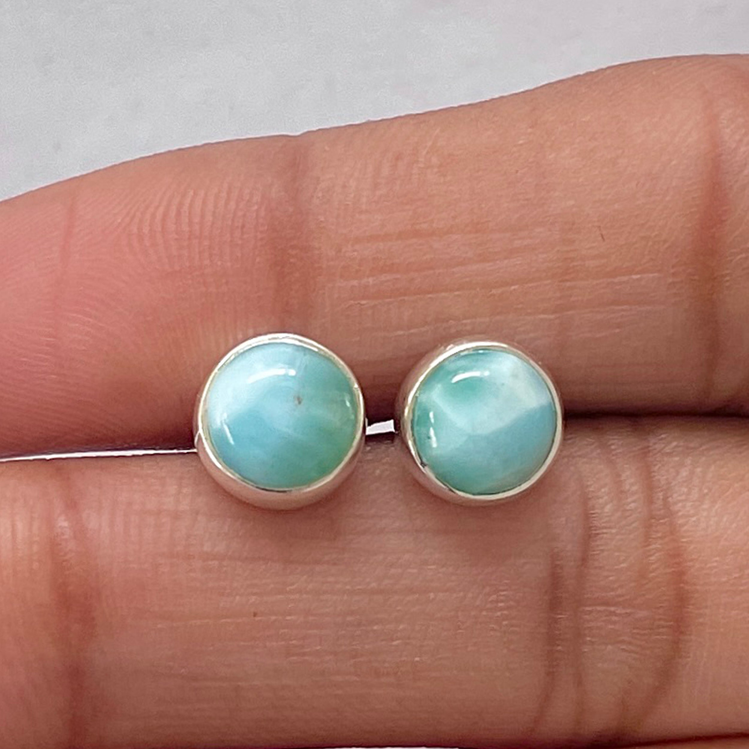 Larimar Stud Earring-(LAR-E-2823.)