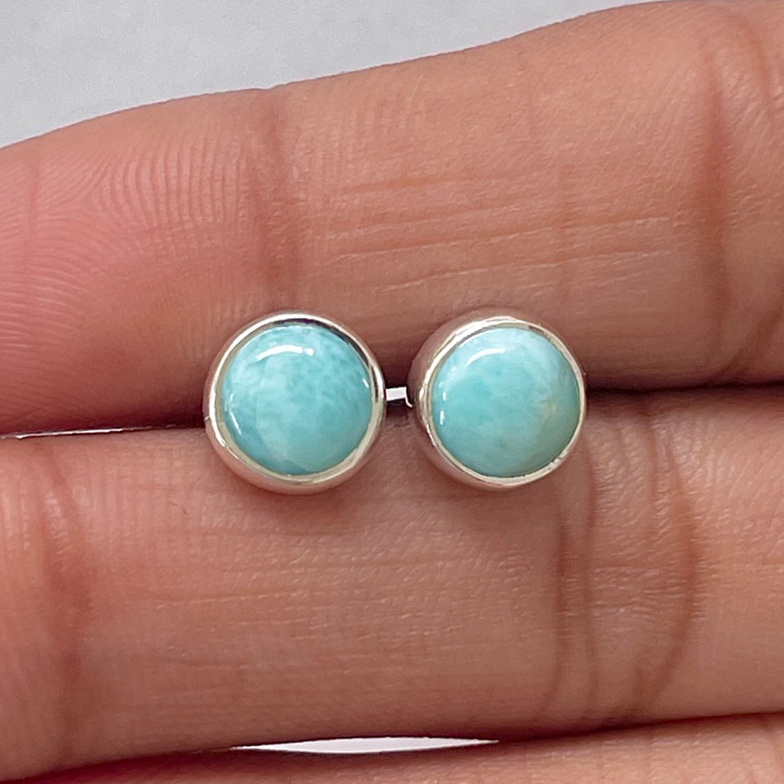 Larimar Stud Earring-(LAR-E-2824.)
