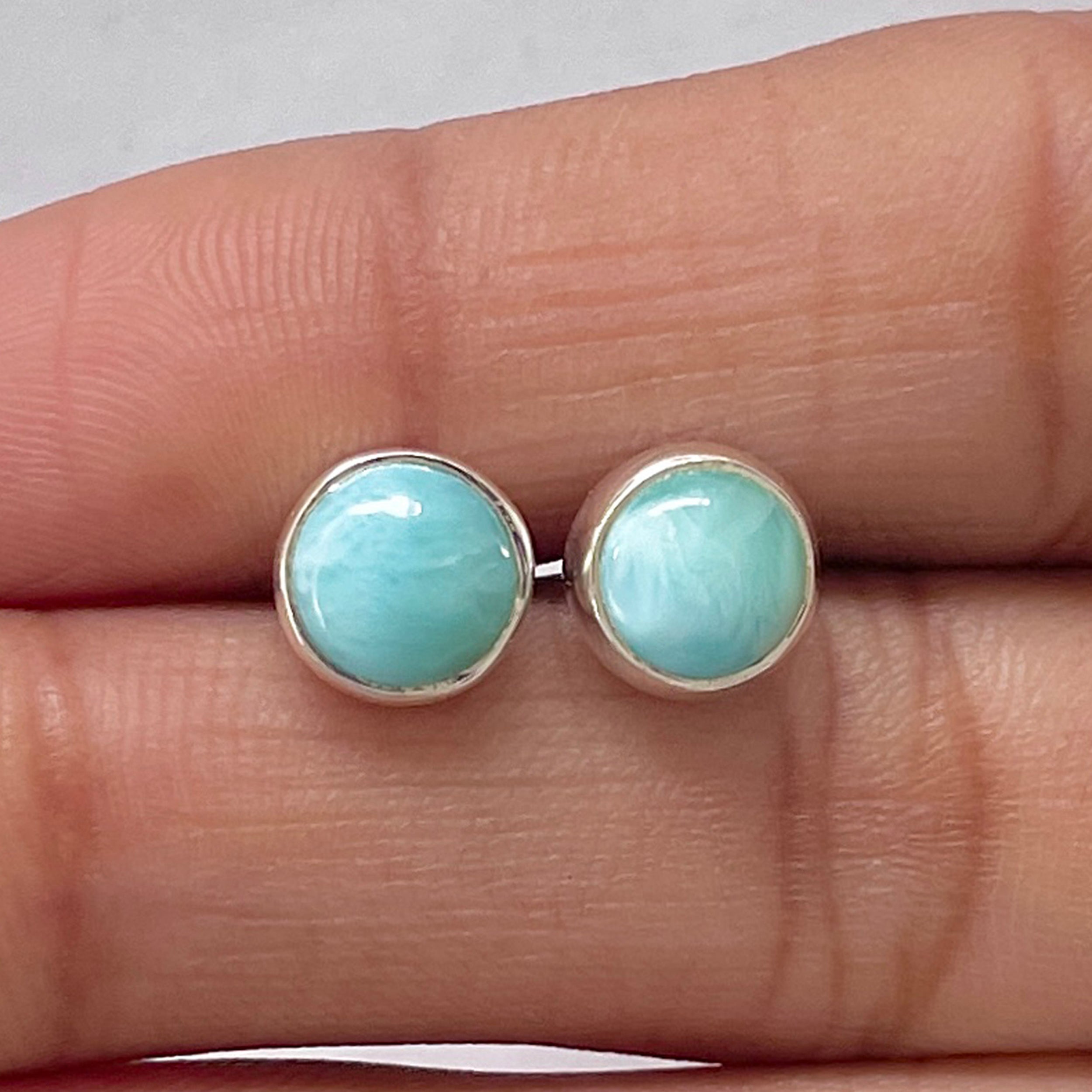 Larimar Stud Earring-(LAR-E-2825.)