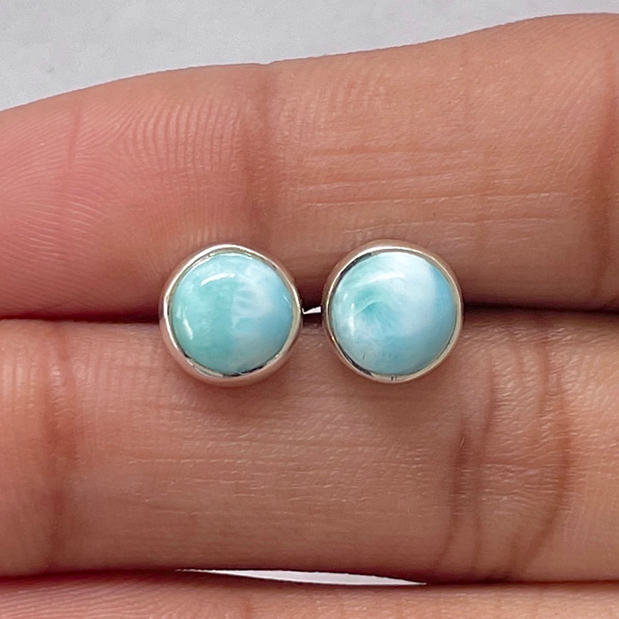Larimar Stud Earring-(LAR-E-2826.)
