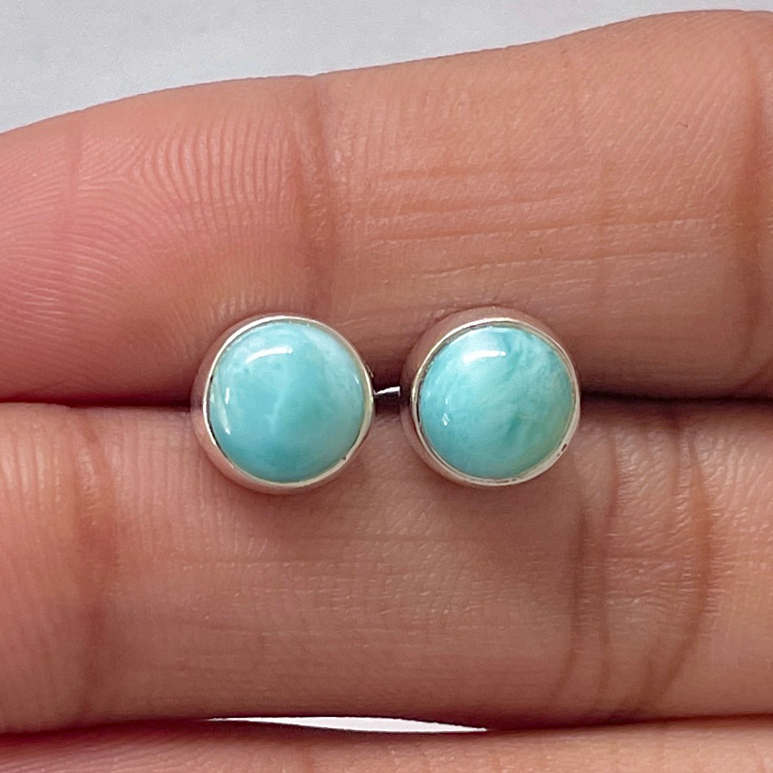 Larimar Stud Earring-(LAR-E-2828.)