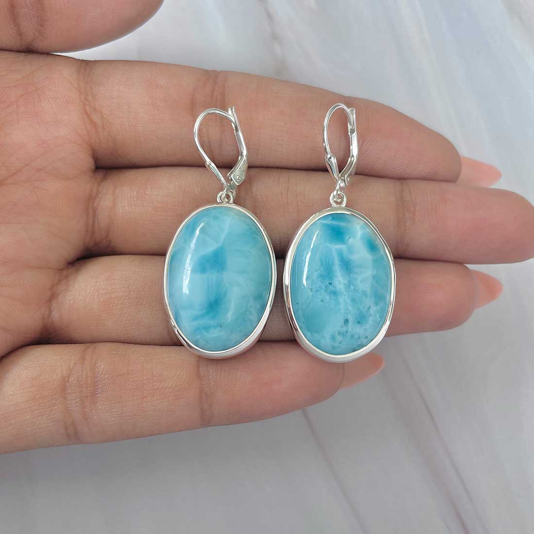 Larimar Earring-(LAR-E-283.)