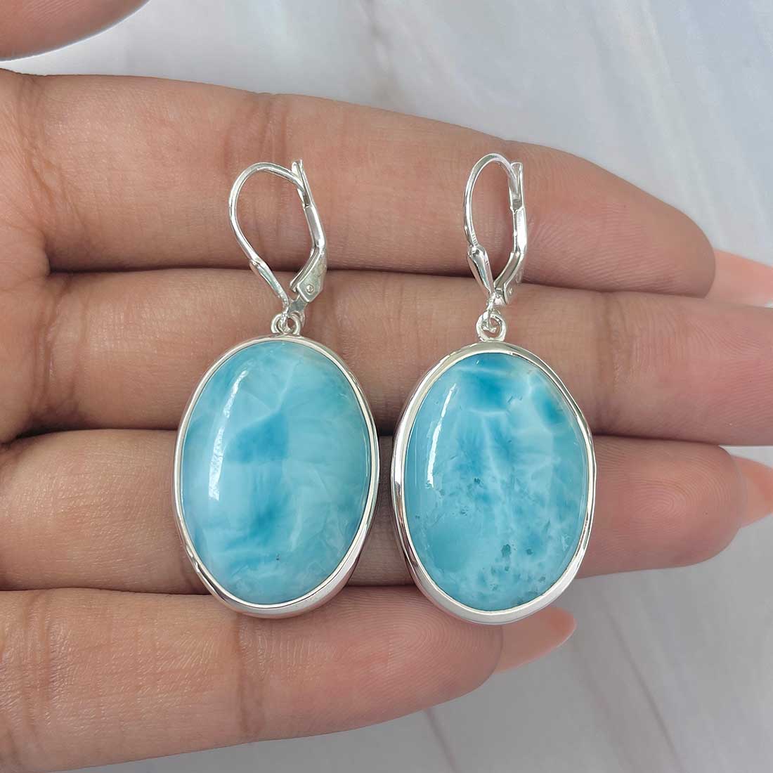 Larimar Earring-(LAR-E-283.)