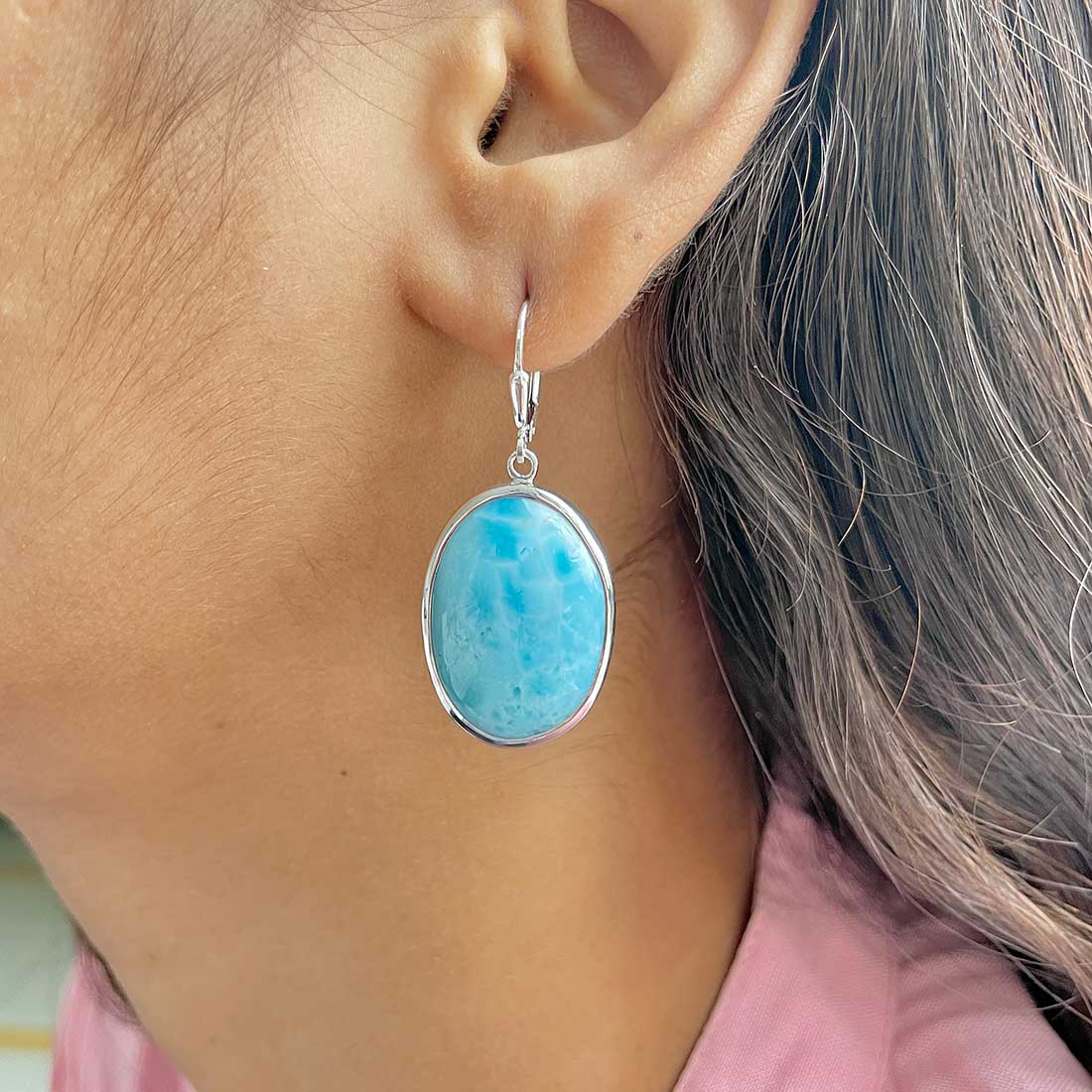 Larimar Earring-(LAR-E-283.)