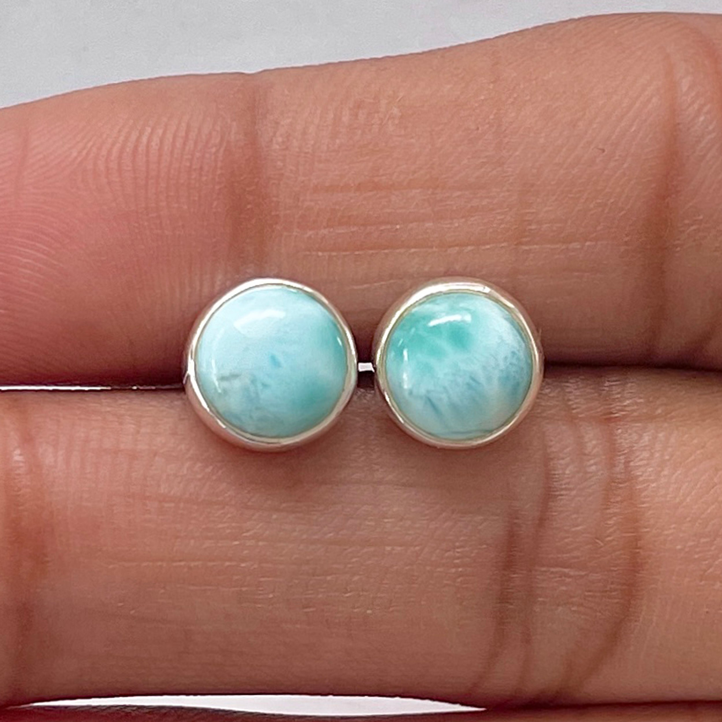 Larimar Stud Earring-(LAR-E-2830.)
