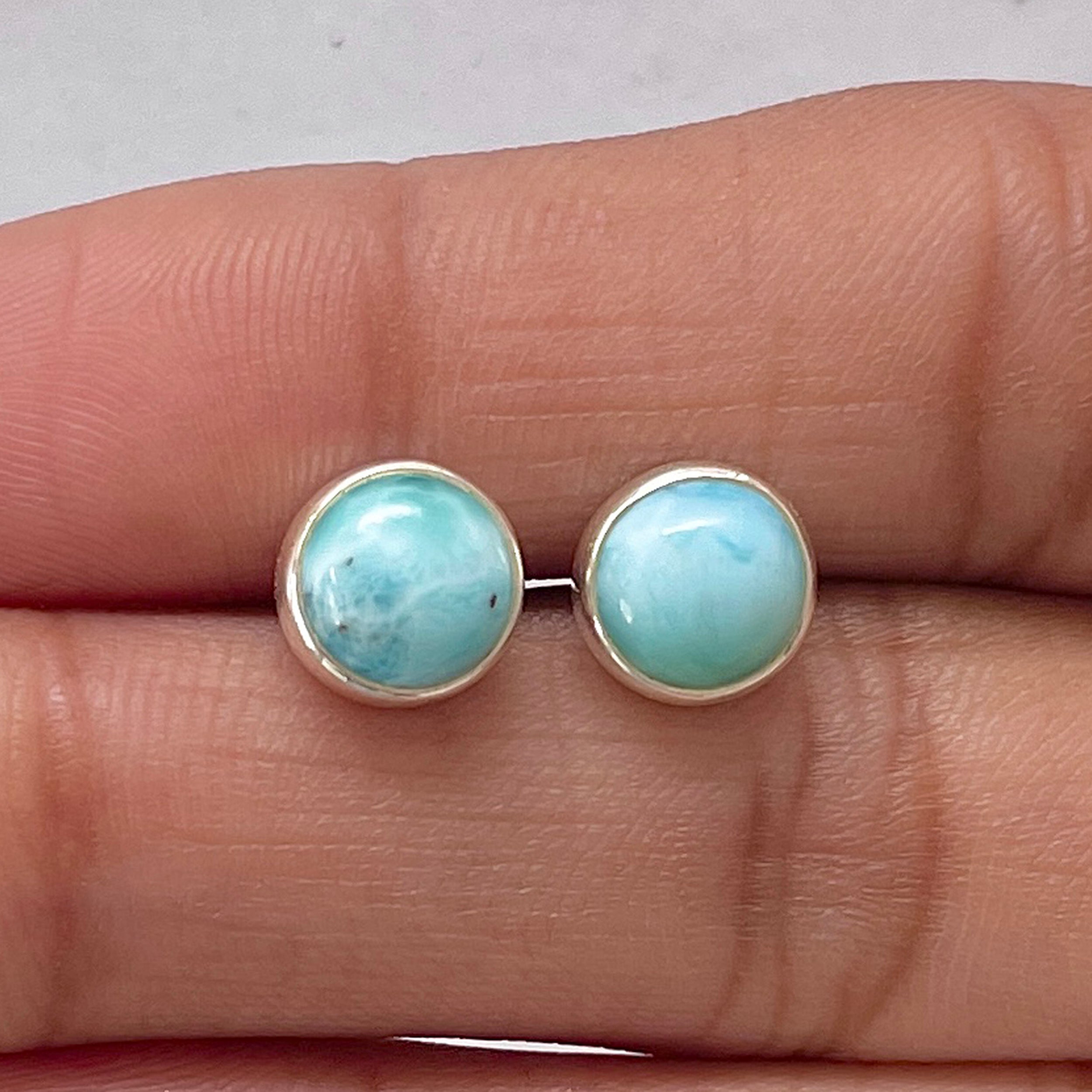 Larimar Stud Earring-(LAR-E-2831.)