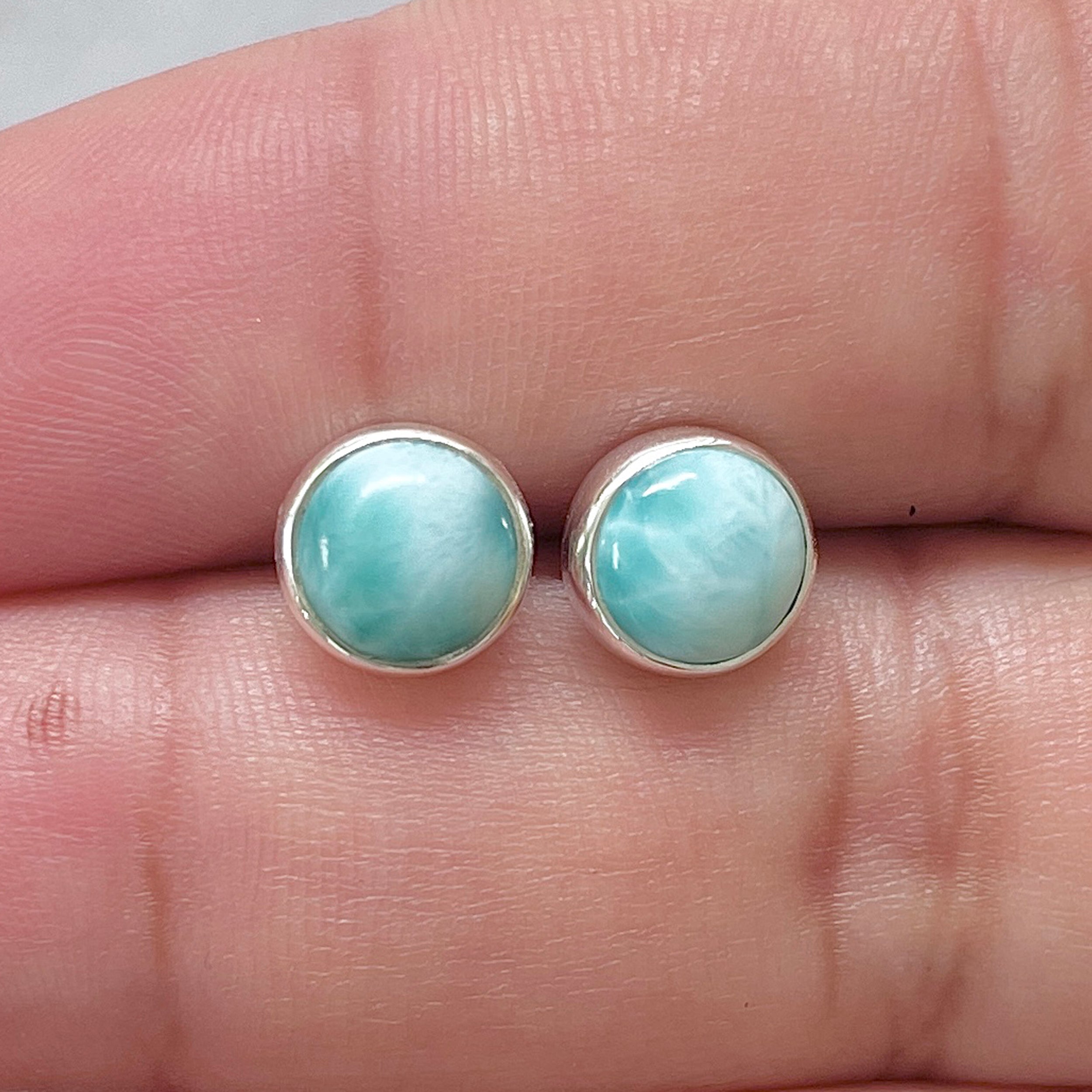 Larimar Stud Earring-(LAR-E-2832.)