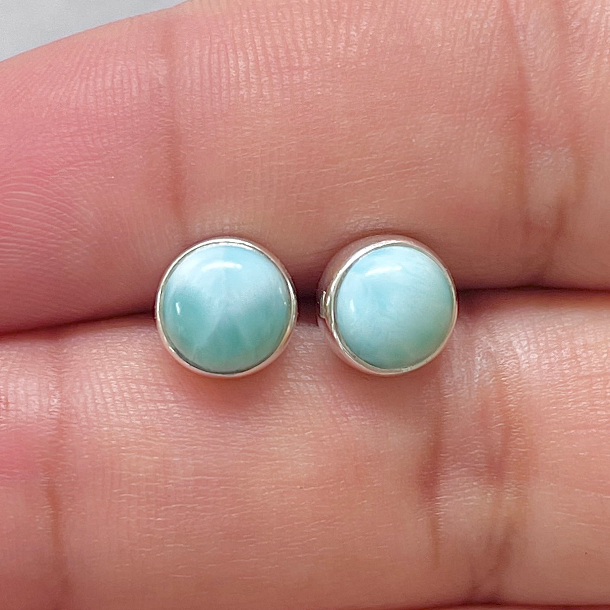 Larimar Stud Earring-(LAR-E-2833.)