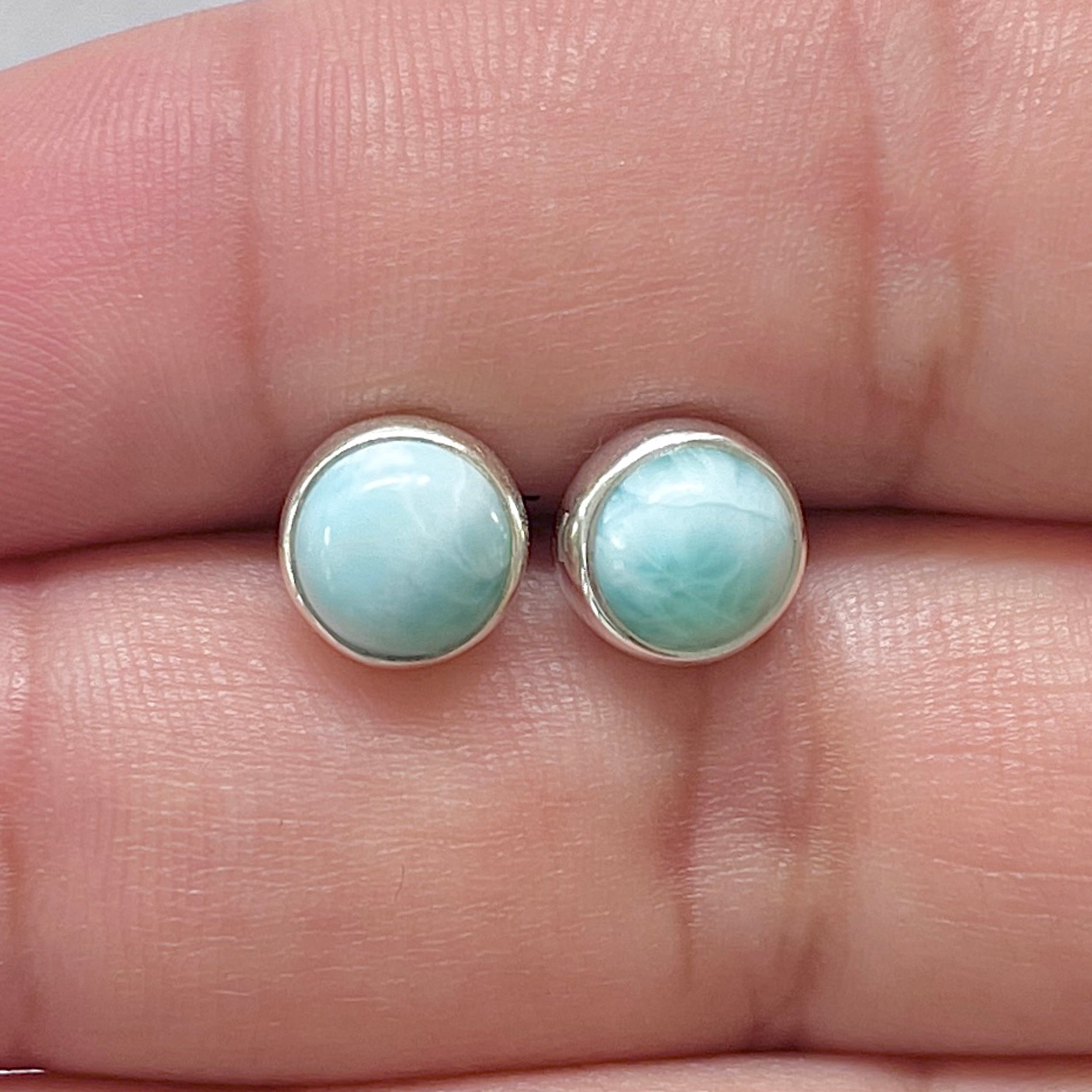 Larimar Stud Earring-(LAR-E-2834.)