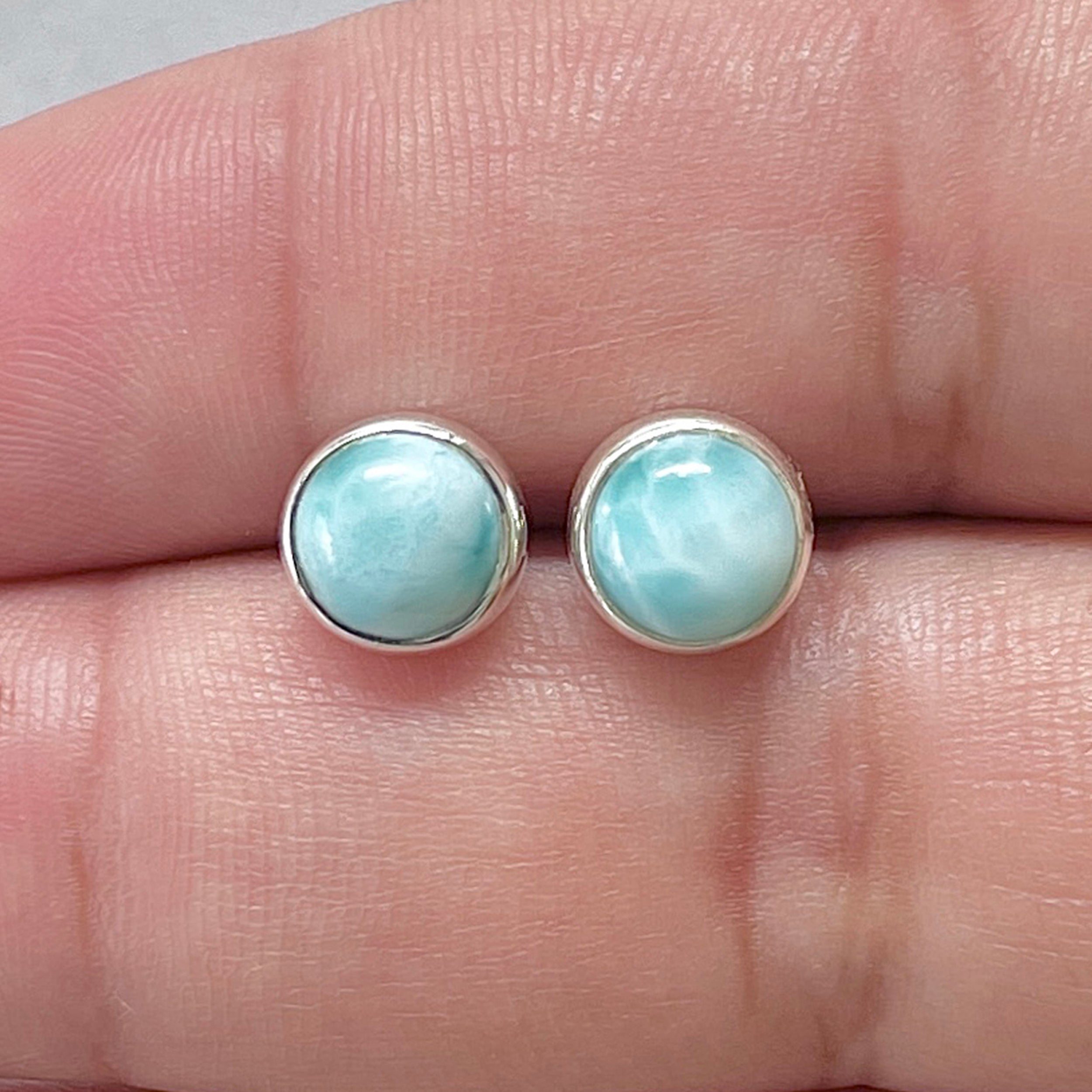 Larimar Stud Earring-(LAR-E-2836.)