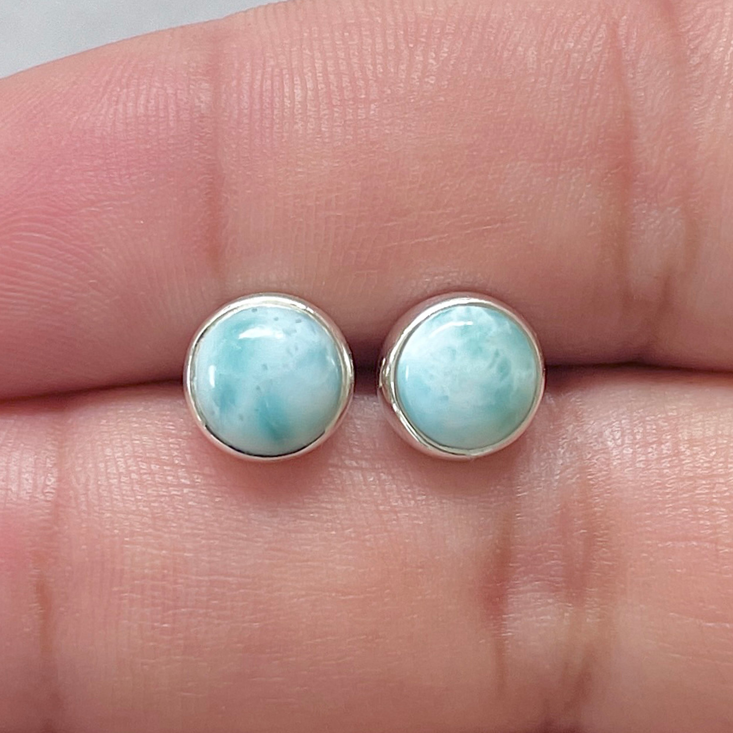 Larimar Stud Earring-(LAR-E-2838.)