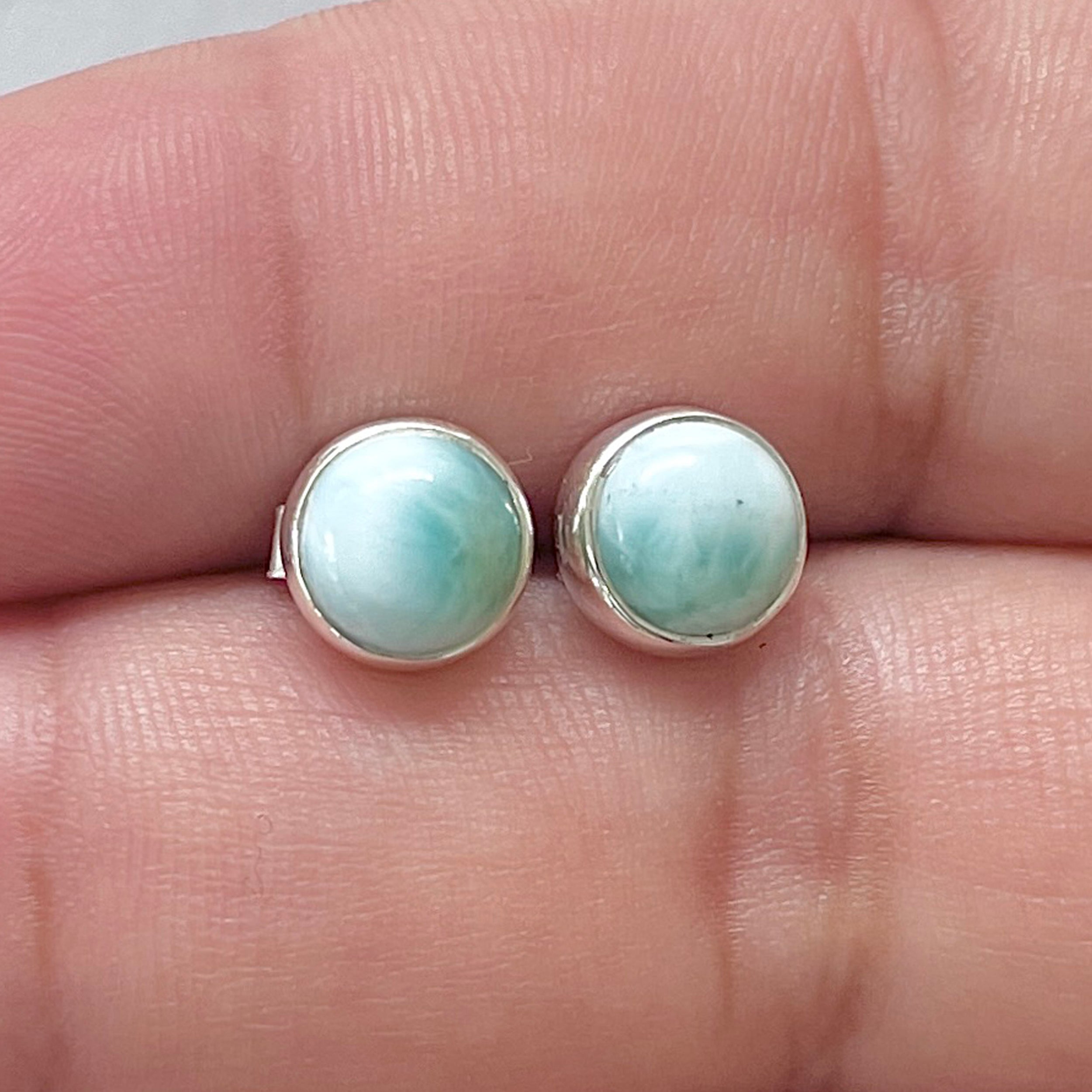 Larimar Stud Earring-(LAR-E-2839.)