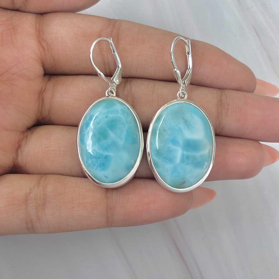 Larimar Earring-(LAR-E-284.)