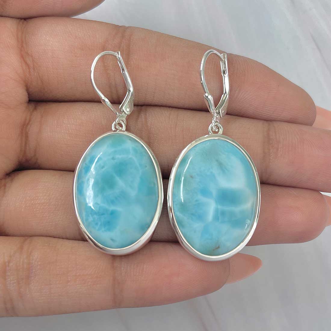 Larimar Earring-(LAR-E-284.)