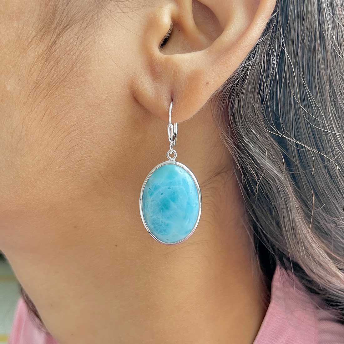 Larimar Earring-(LAR-E-284.)