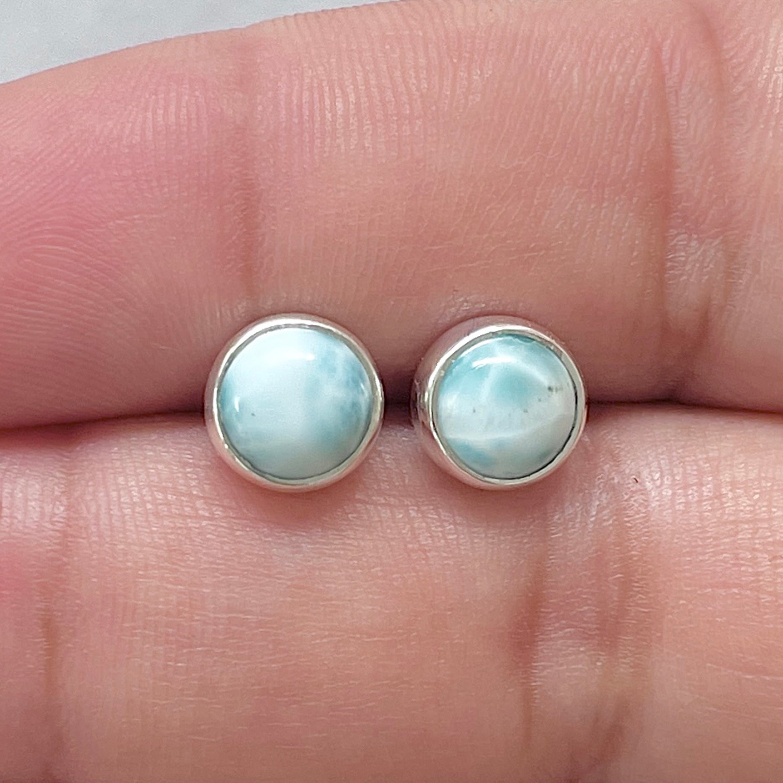 Larimar Stud Earring-(LAR-E-2840.)