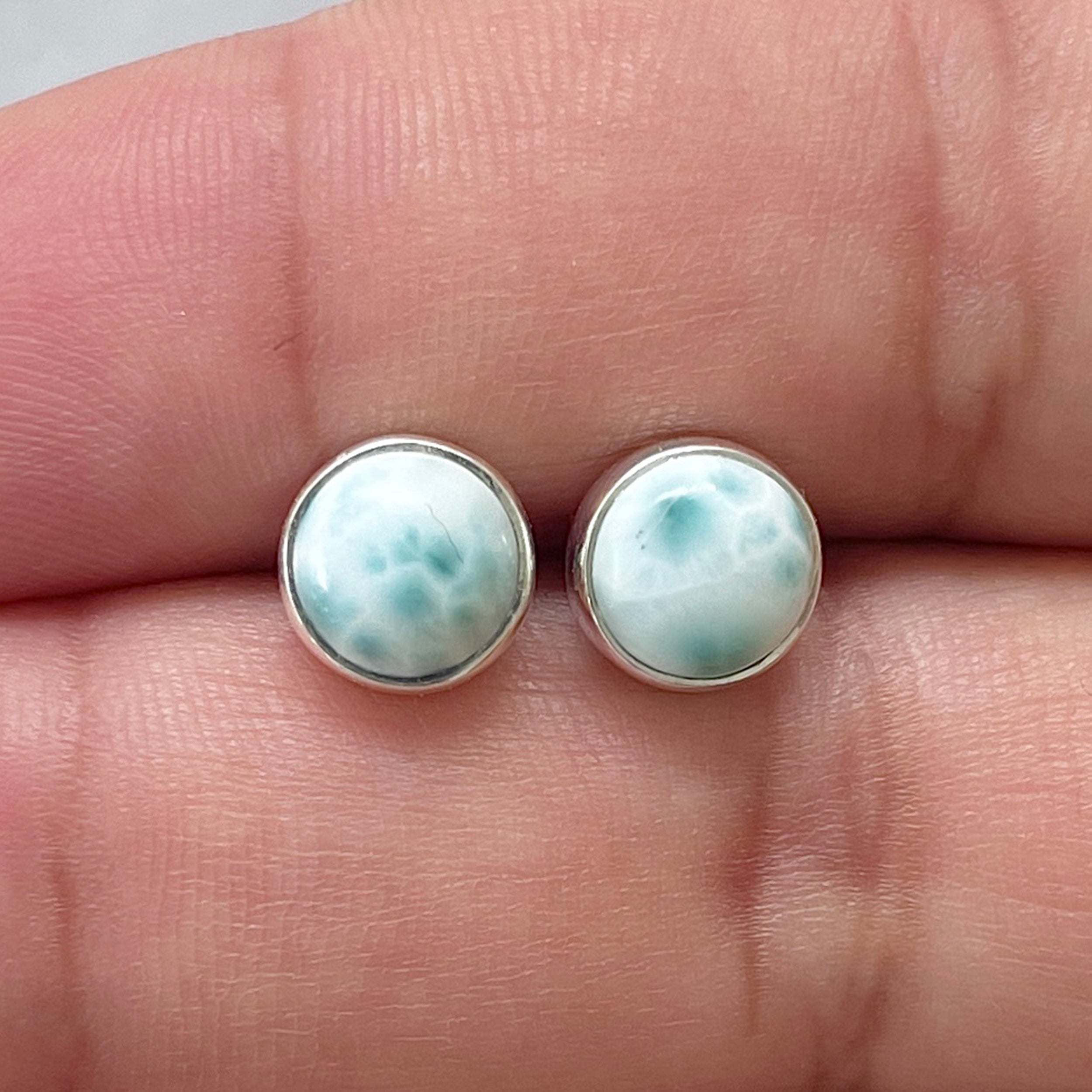 Larimar Stud Earring-(LAR-E-2842.)