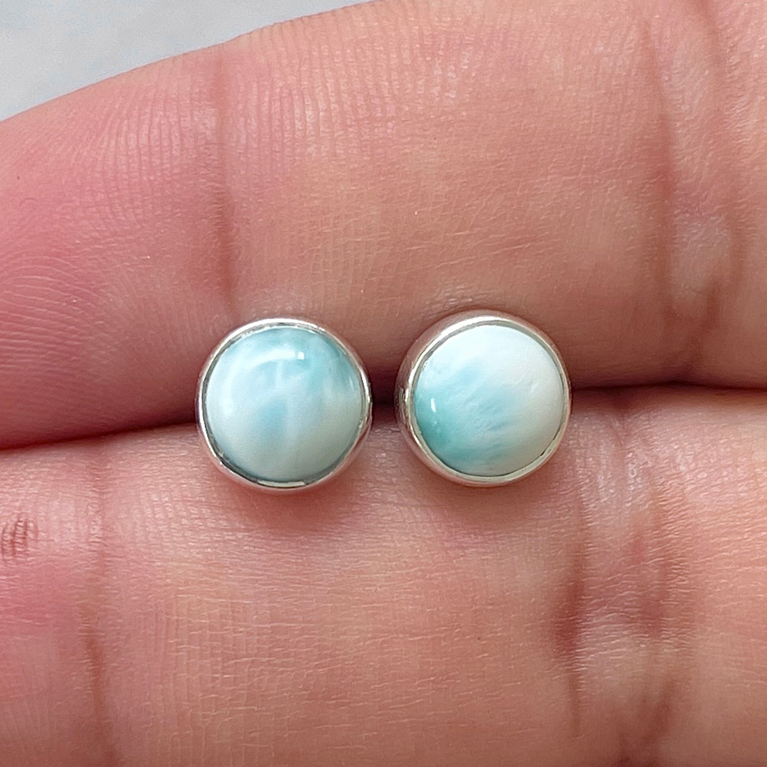 Larimar Stud Earring-(LAR-E-2843.)