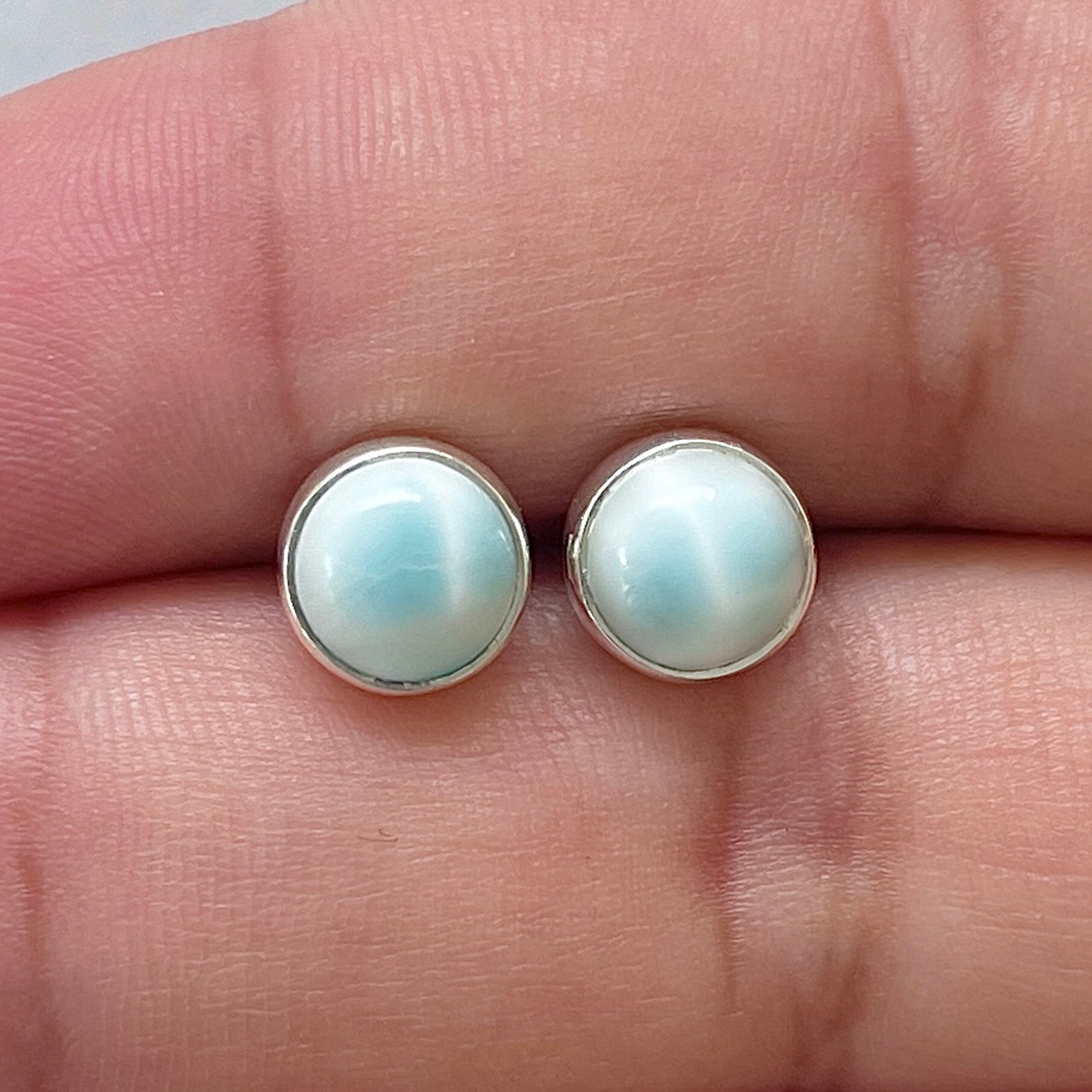 Larimar Stud Earring-(LAR-E-2844.)