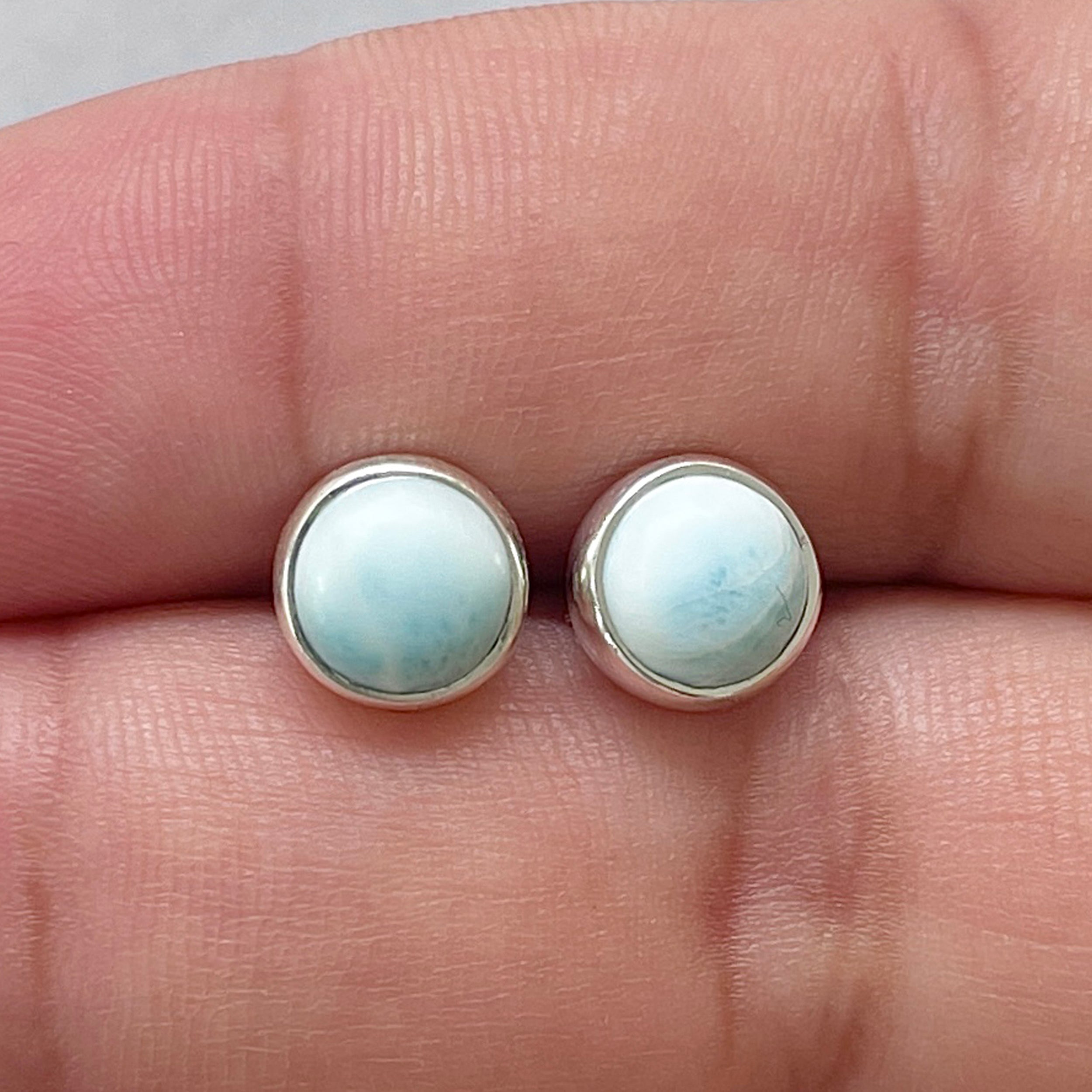 Larimar Stud Earring-(LAR-E-2845.)