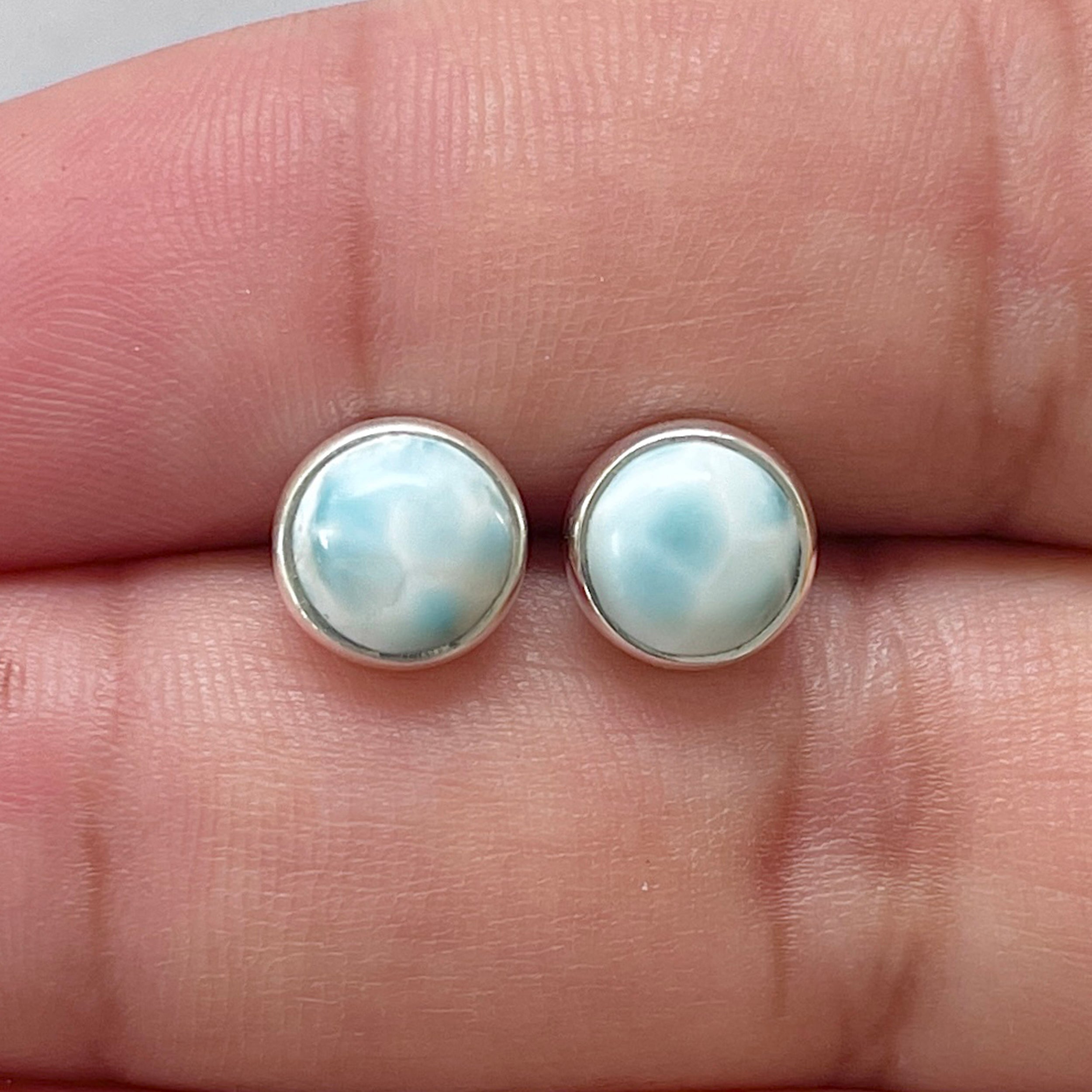 Larimar Stud Earring-(LAR-E-2846.)